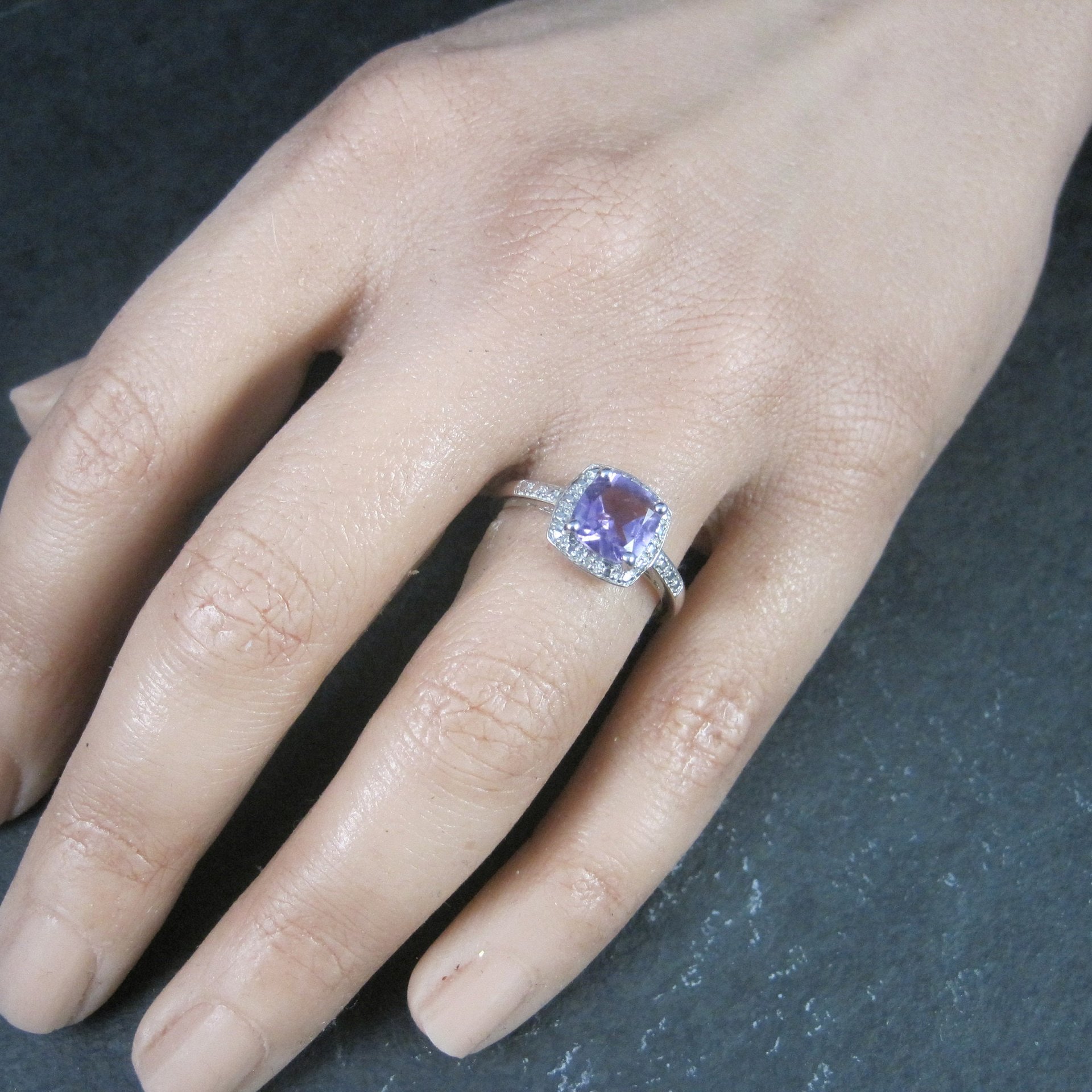 Vintage Sterling Amethyst Ring Size 7