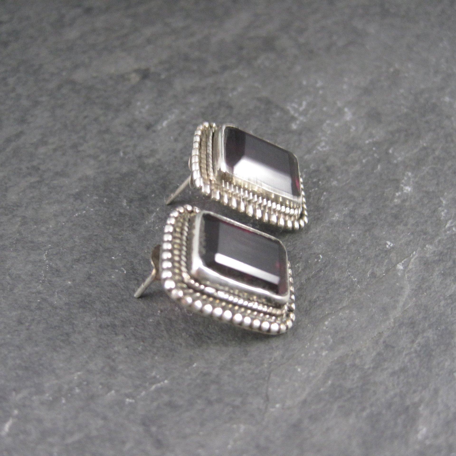 Large Purple Sterling Earrings