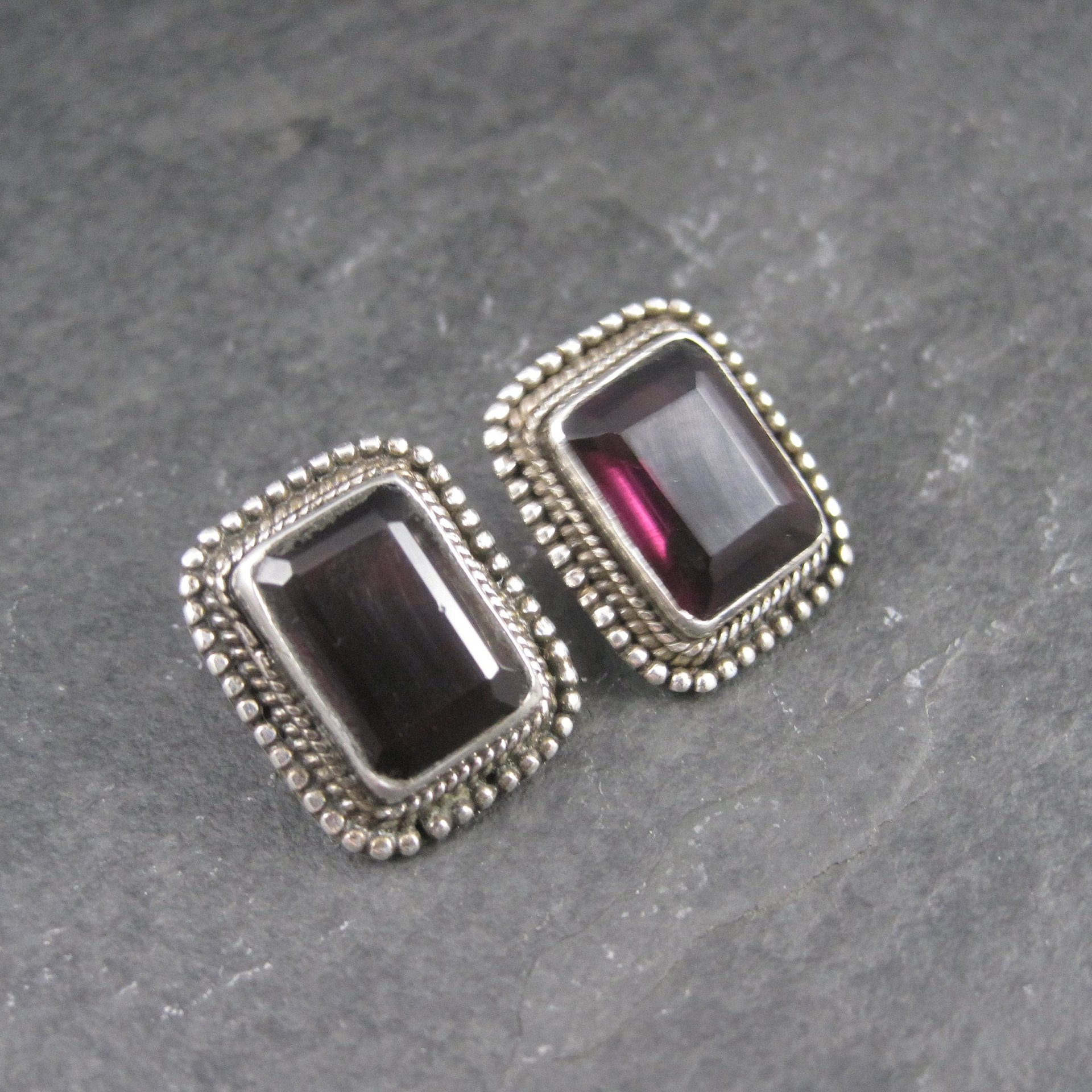 Large Purple Sterling Earrings