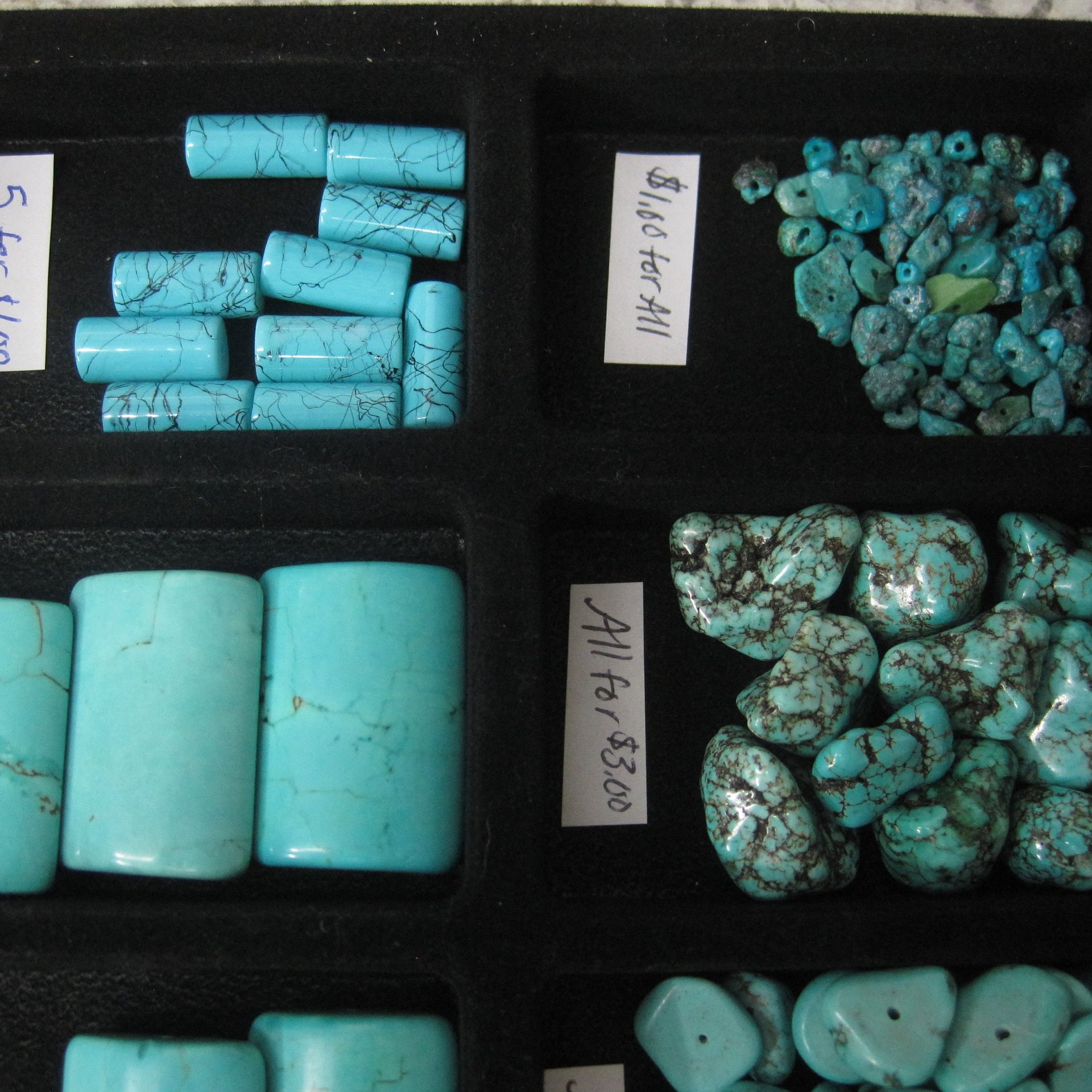 Large Lot of Blue Beads 18 Types New Old Stock
