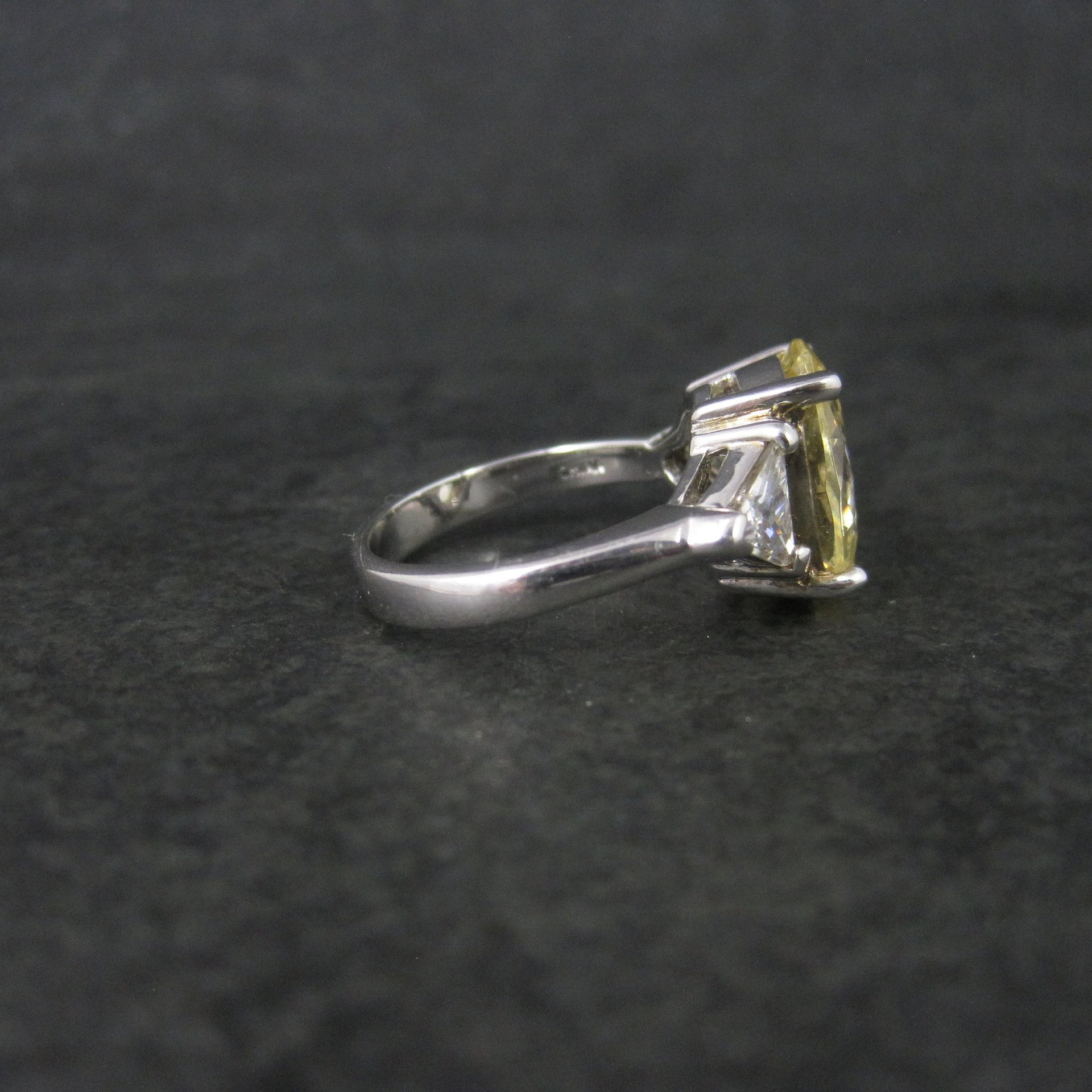 Estate Sterling Yellow Cz Cocktail Ring Size 8