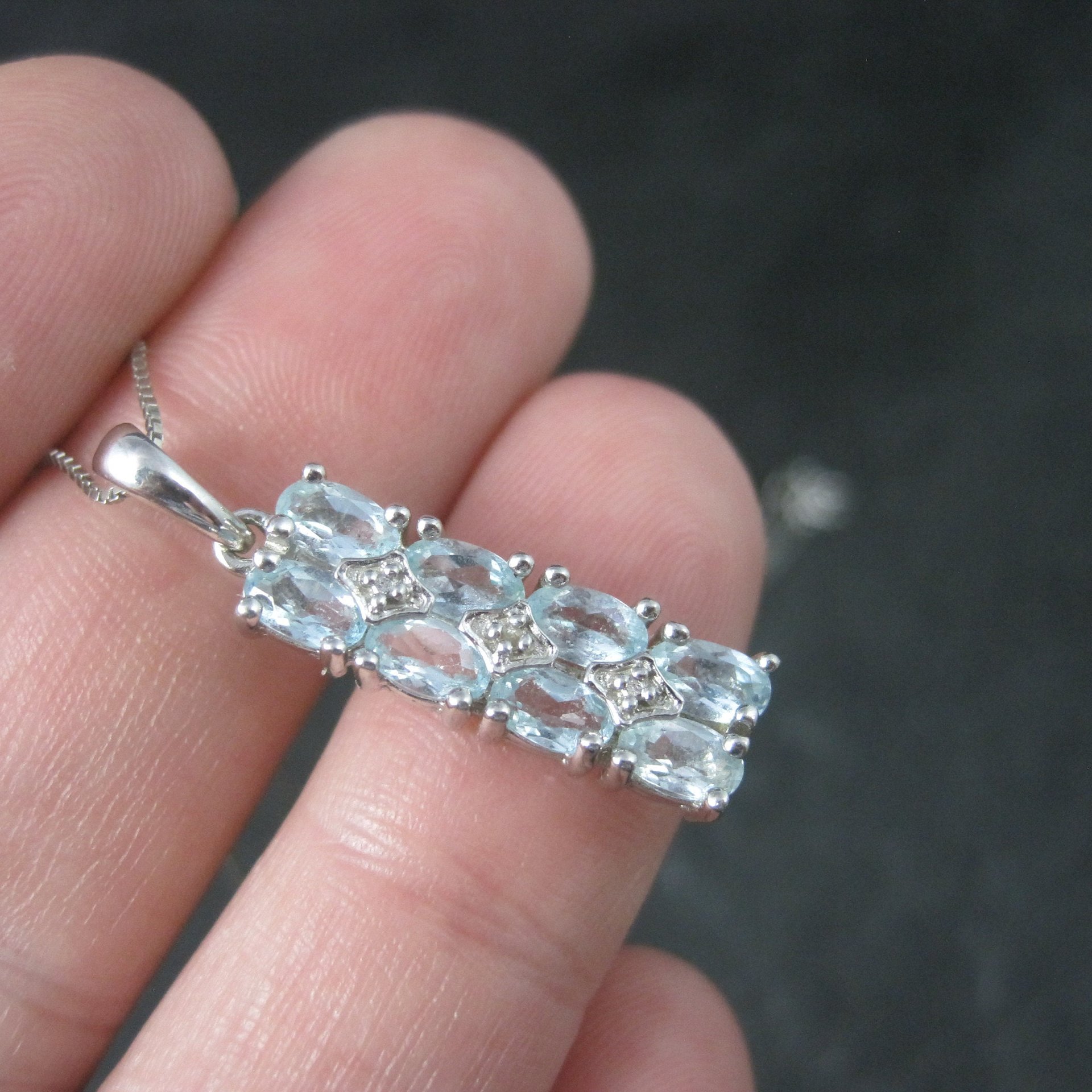 Estate Sterling Blue Topaz Pendant Necklace Ross Simons