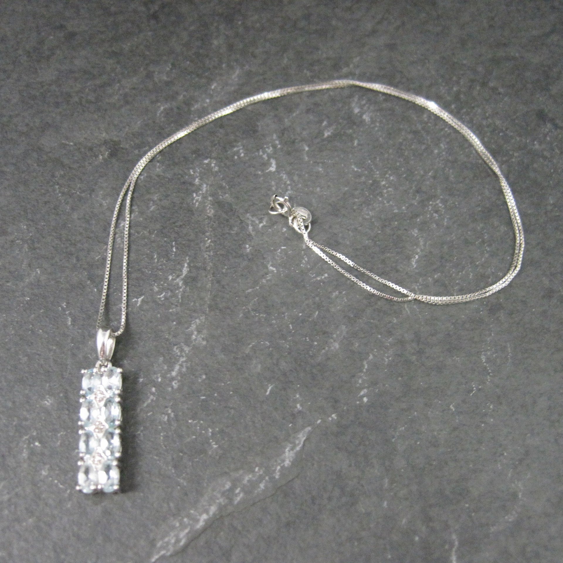 Estate Sterling Blue Topaz Pendant Necklace Ross Simons