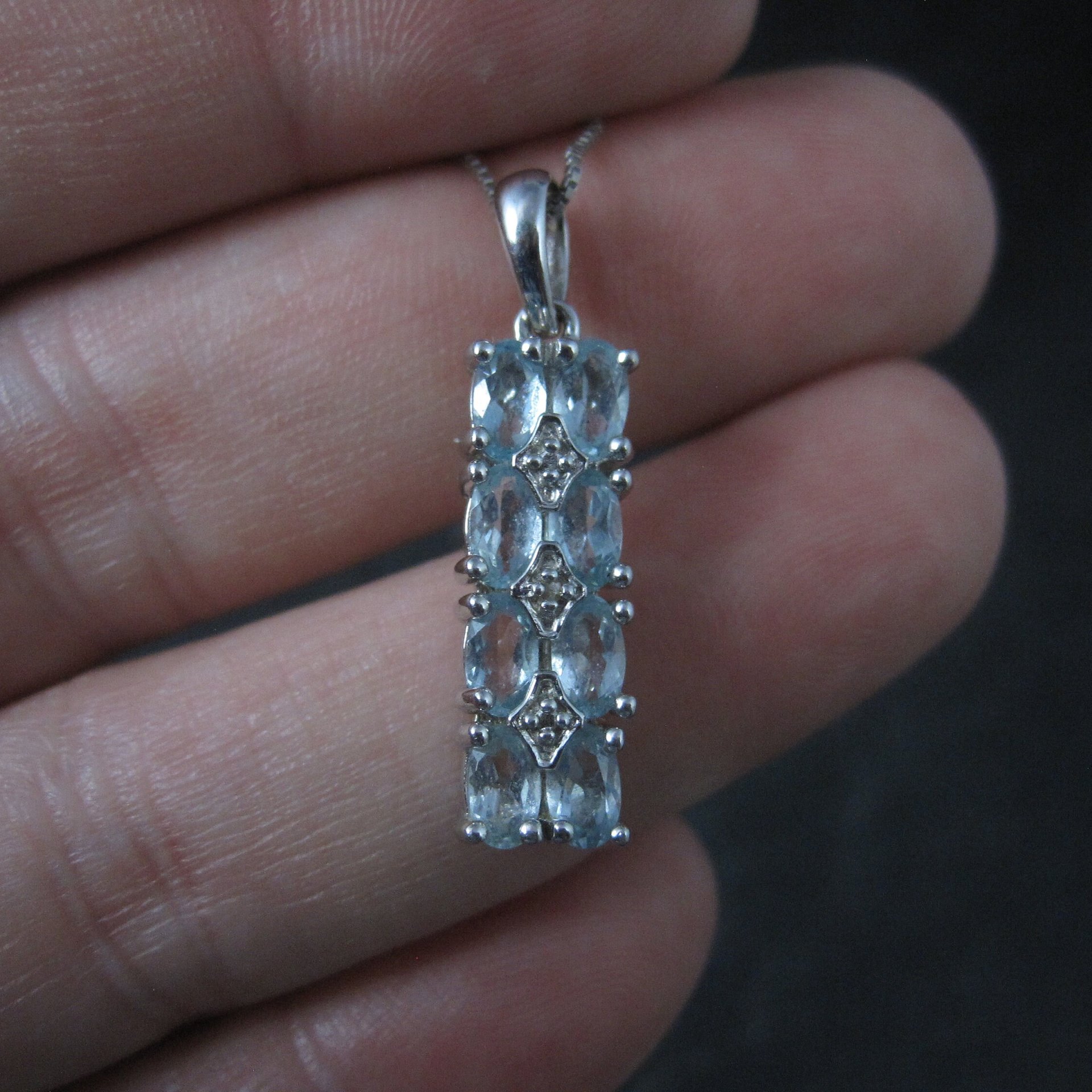 Estate Sterling Blue Topaz Pendant Necklace Ross Simons