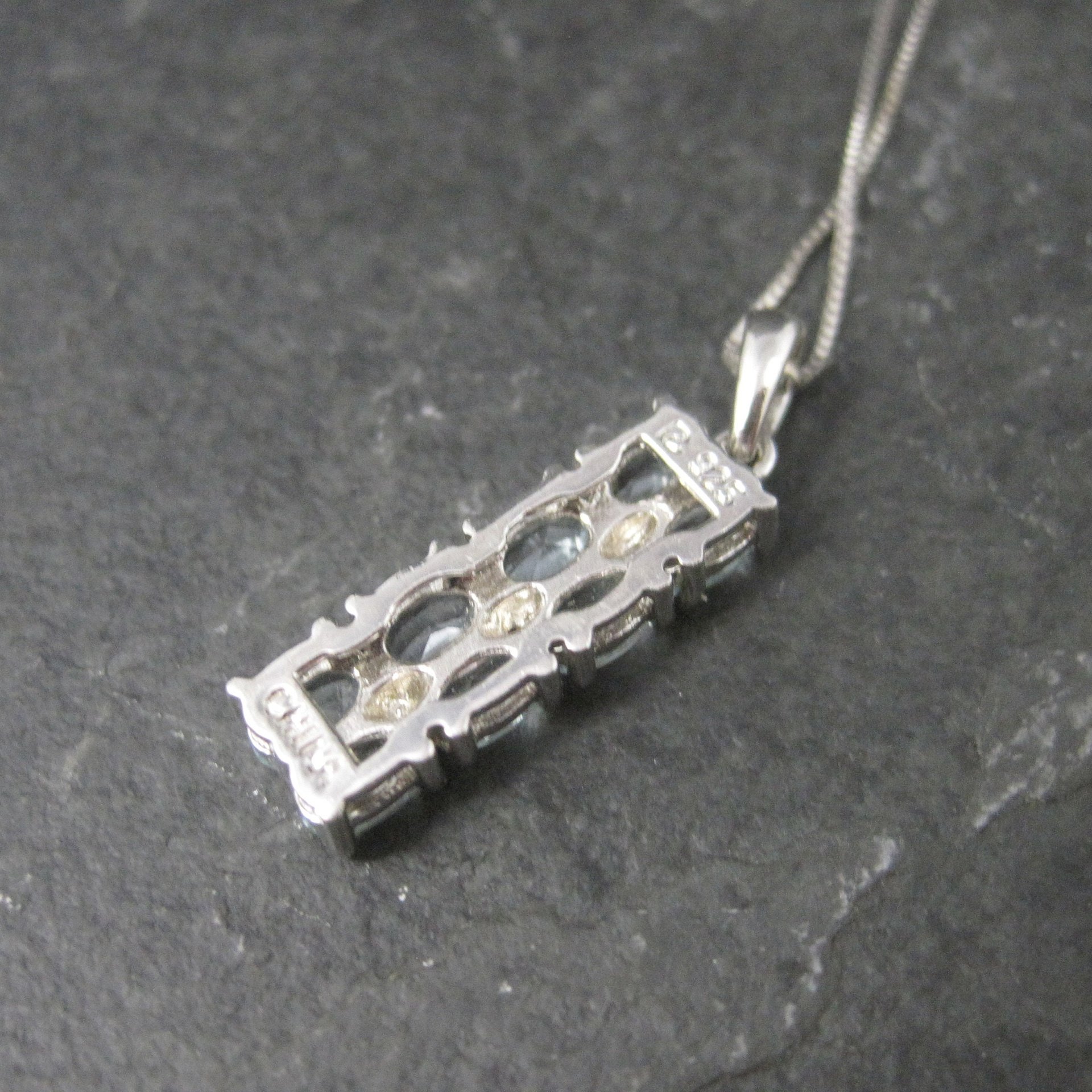 Estate Sterling Blue Topaz Pendant Necklace Ross Simons