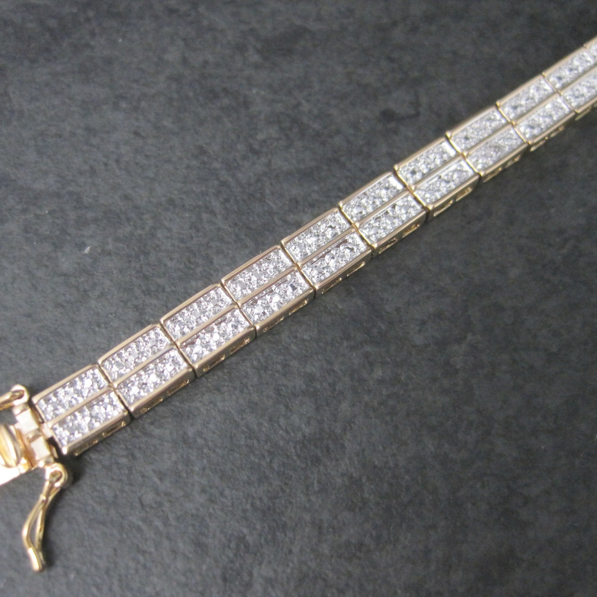 Estate Vermeil Sterling Illusion Bracelet 8.25 Inches