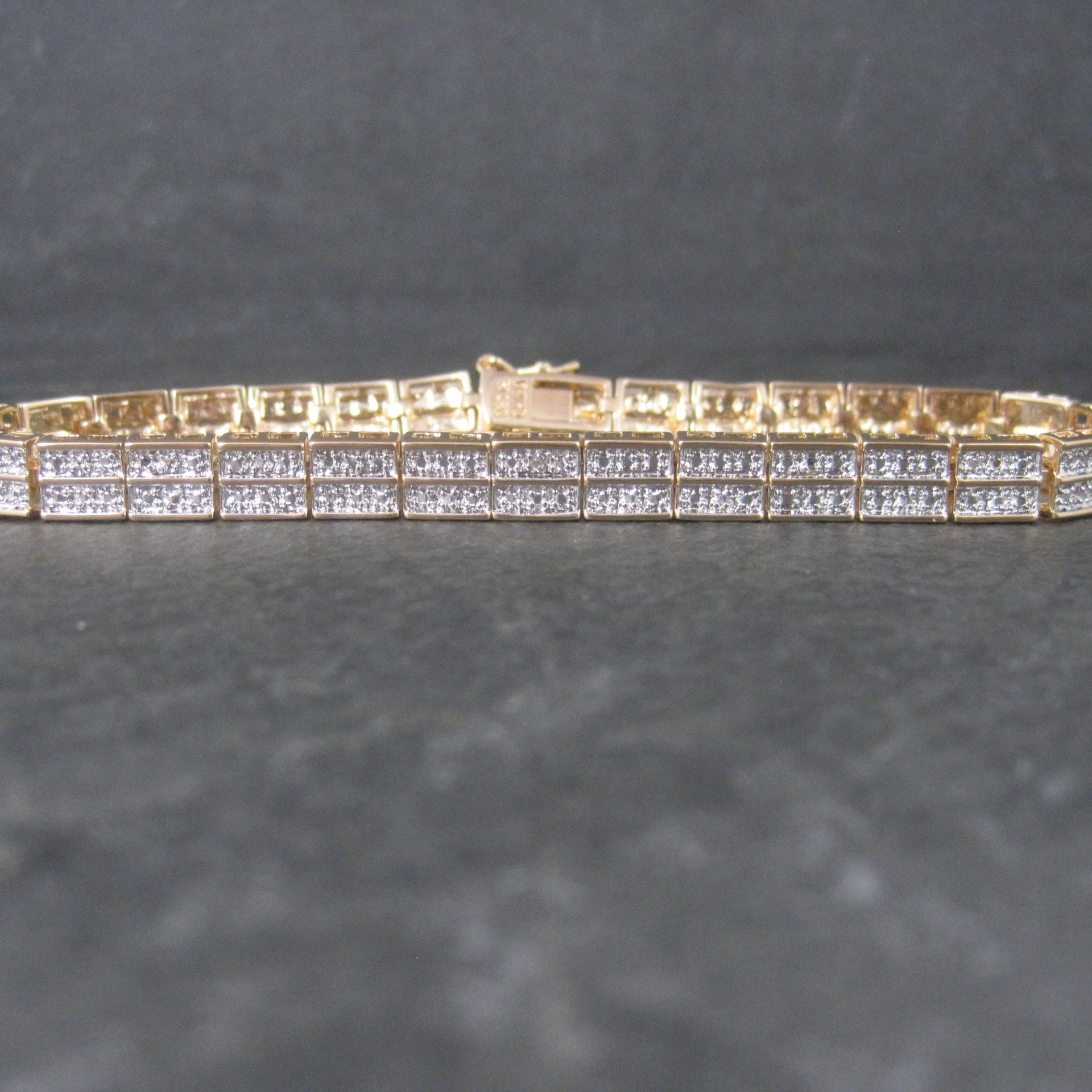 Estate Vermeil Sterling Illusion Bracelet 8.25 Inches