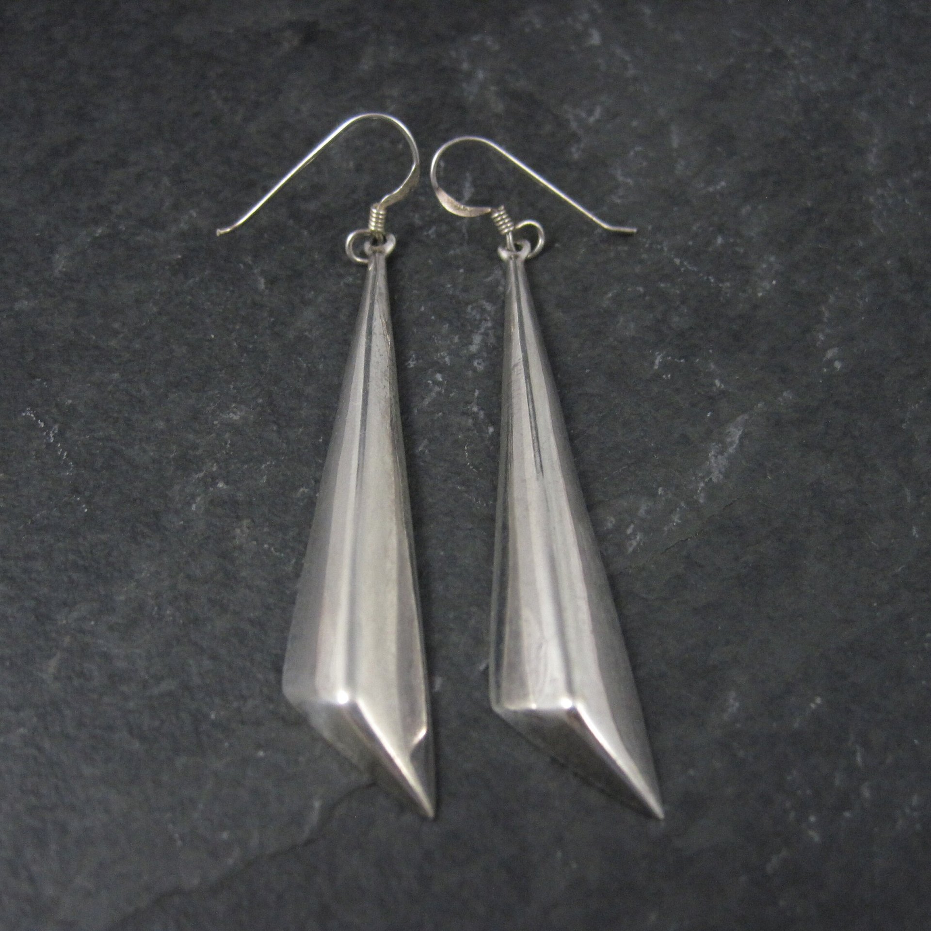 Long 90s Sterling Contemporary Modern Earrings