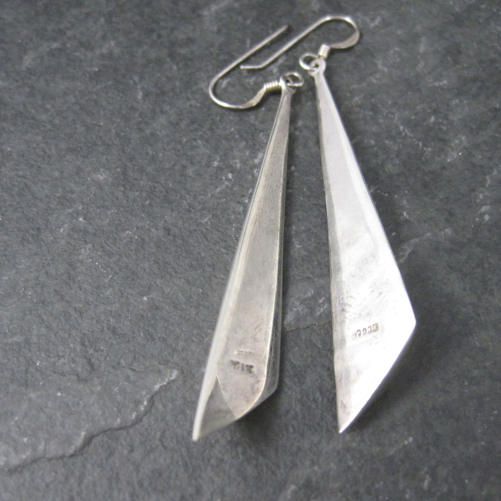 Long 90s Sterling Contemporary Modern Earrings