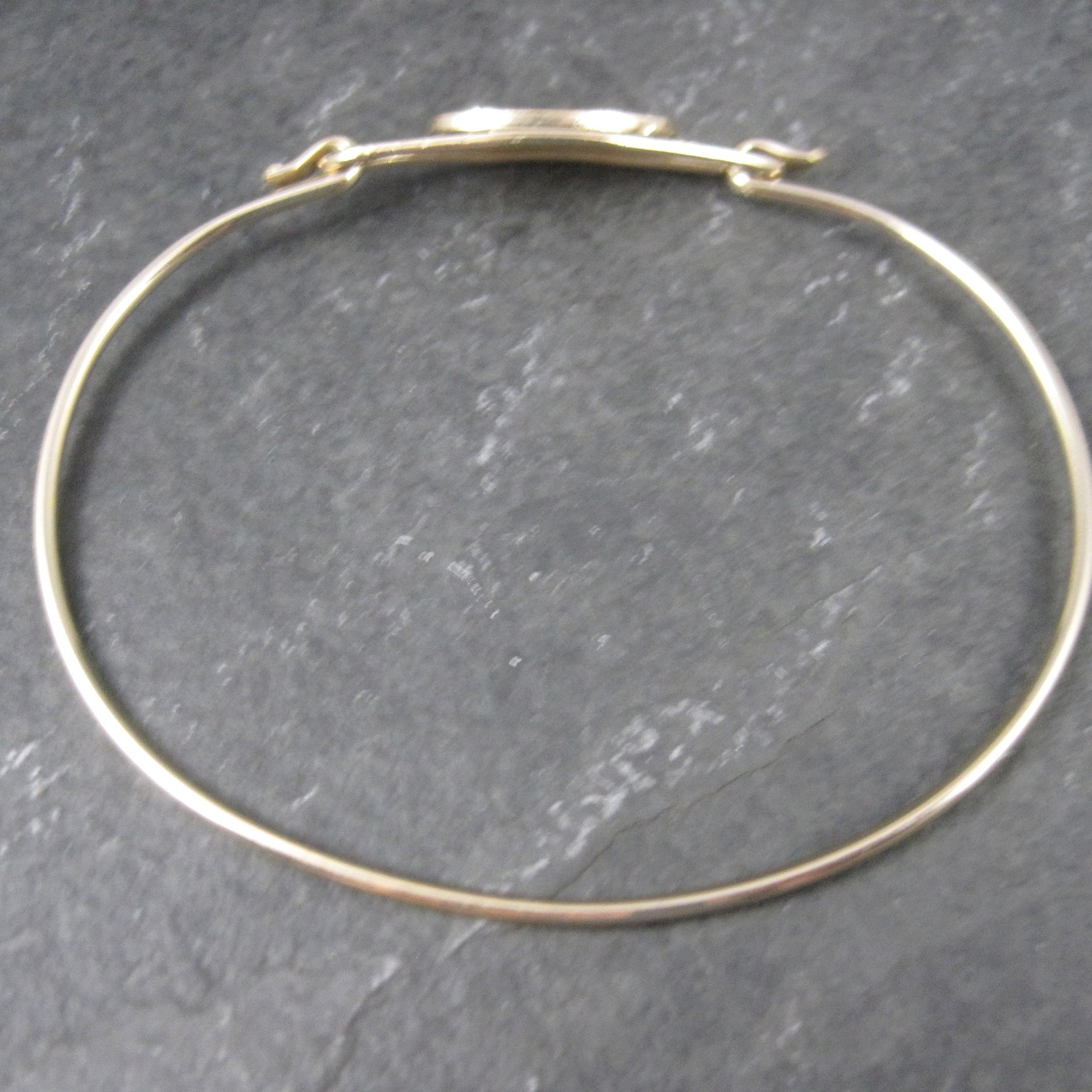 Vintage 12K Gold Filled Initial A Bangle Bracelet 7 Inches
