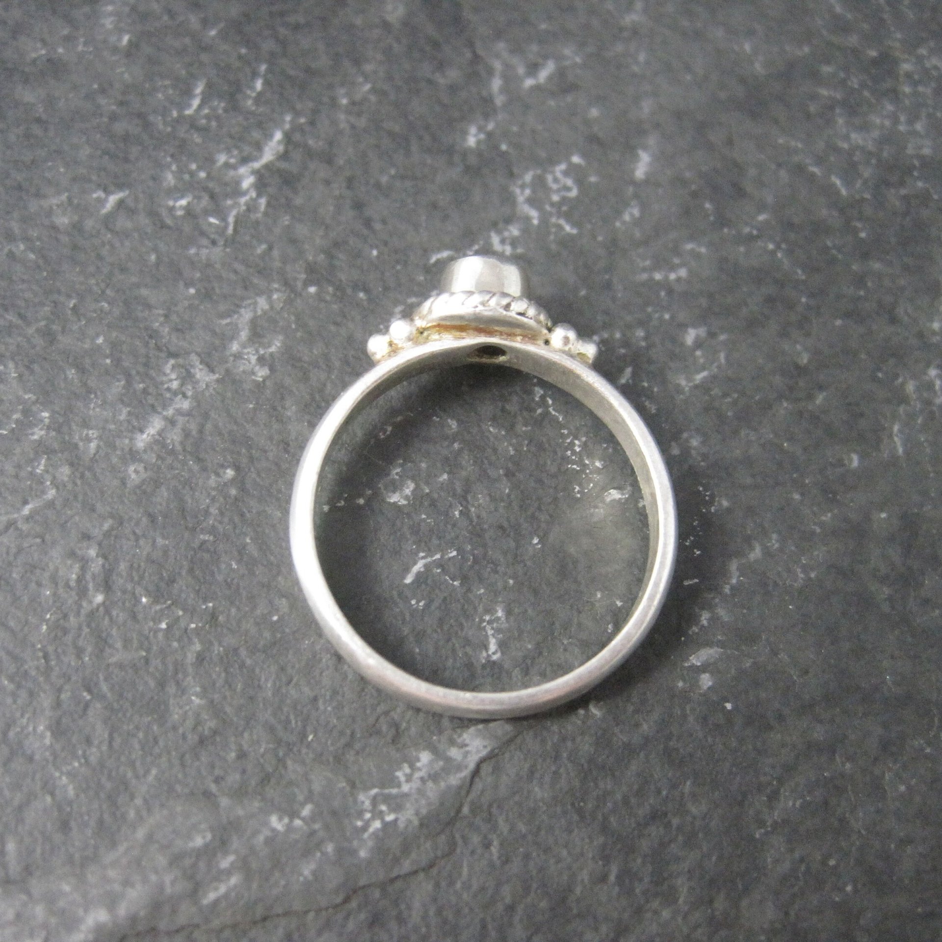 Simple Sterling Garnet Ring Size 7
