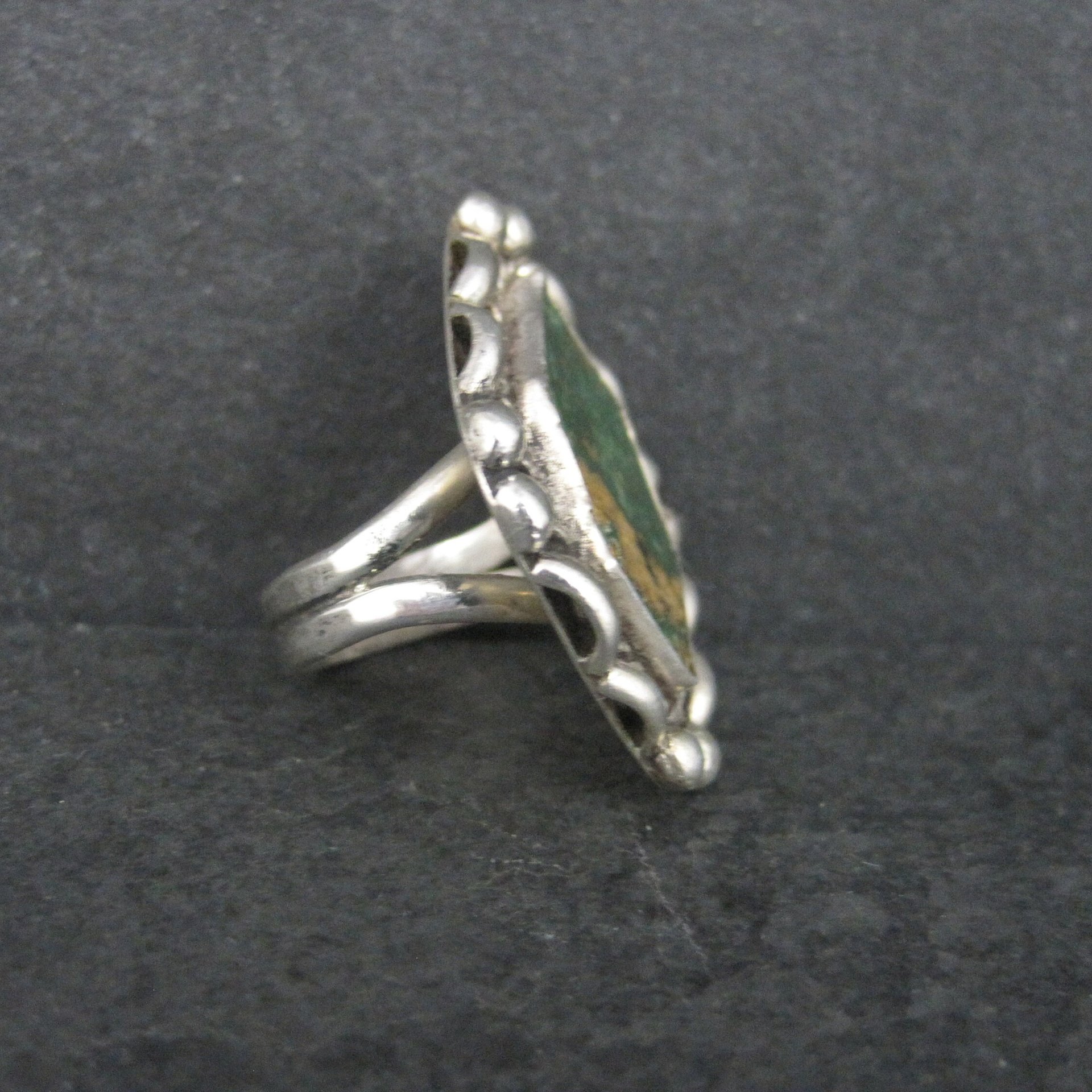 Southwestern Kings Manassa Green Turquoise Ring Size 8.5