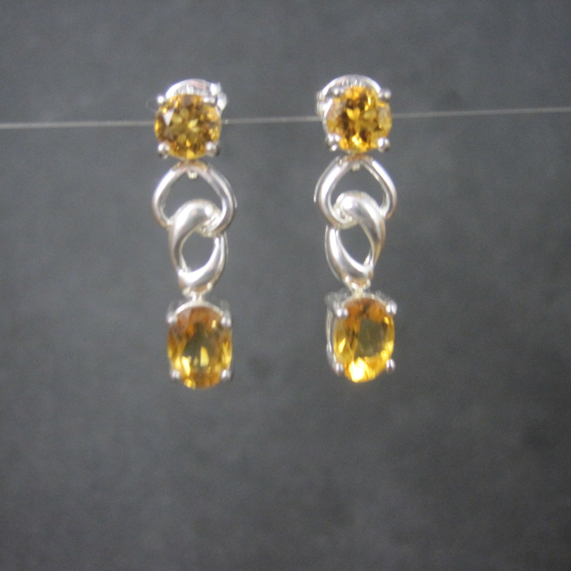 Estate Sterling Citrine Earrings