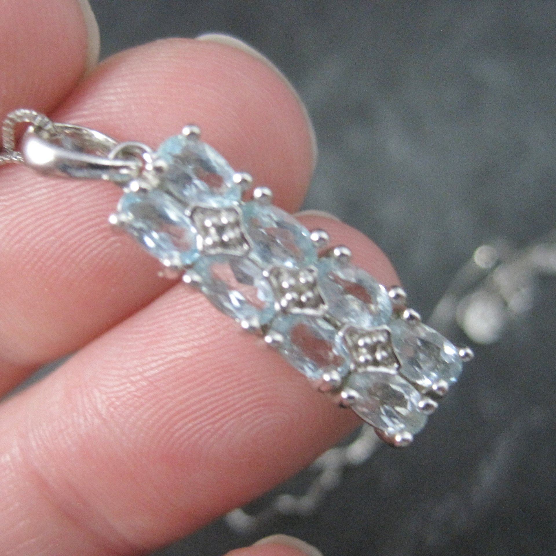 Estate Sterling Blue Topaz Pendant Necklace Ross Simons