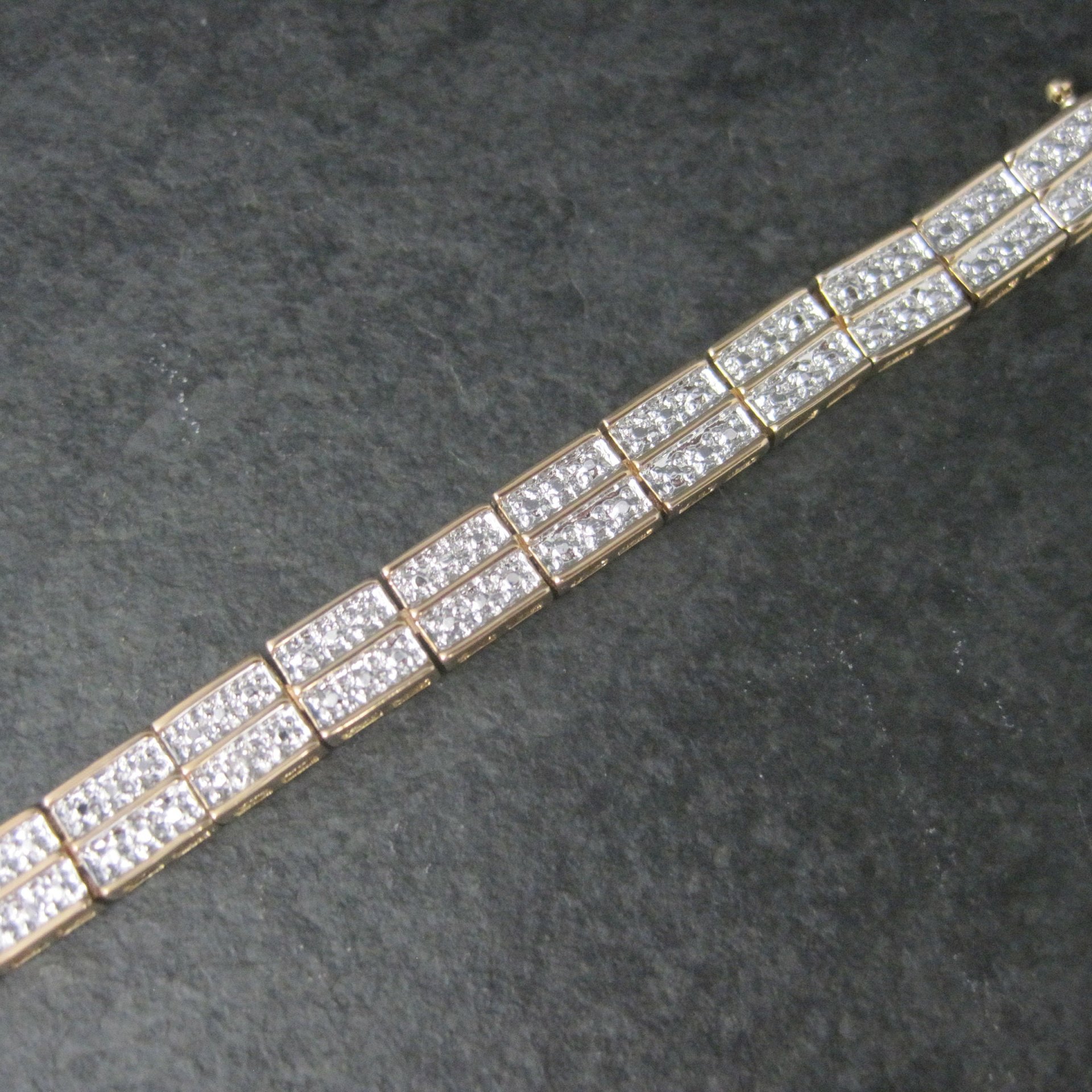 Estate Vermeil Sterling Illusion Bracelet 8.25 Inches