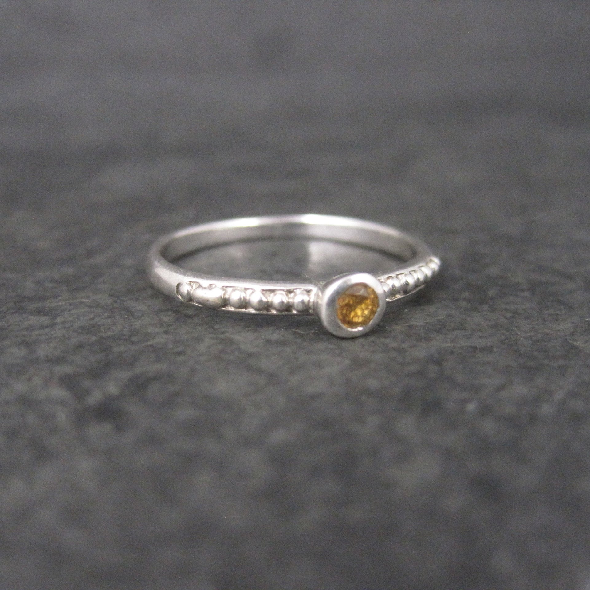 Simple Sterling Citrine Ring Size 9 Clyde Duneier