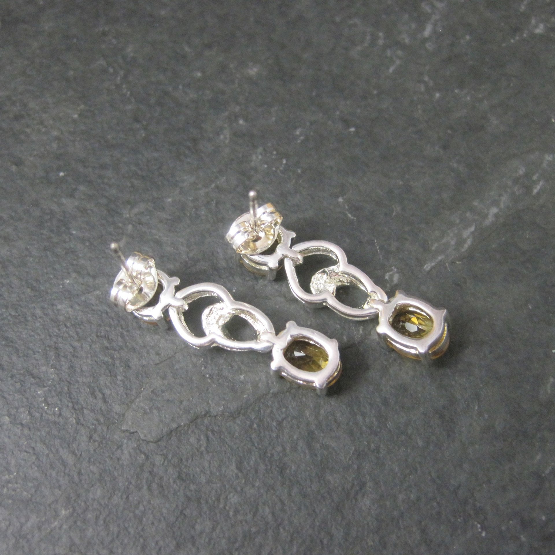Estate Sterling Citrine Earrings