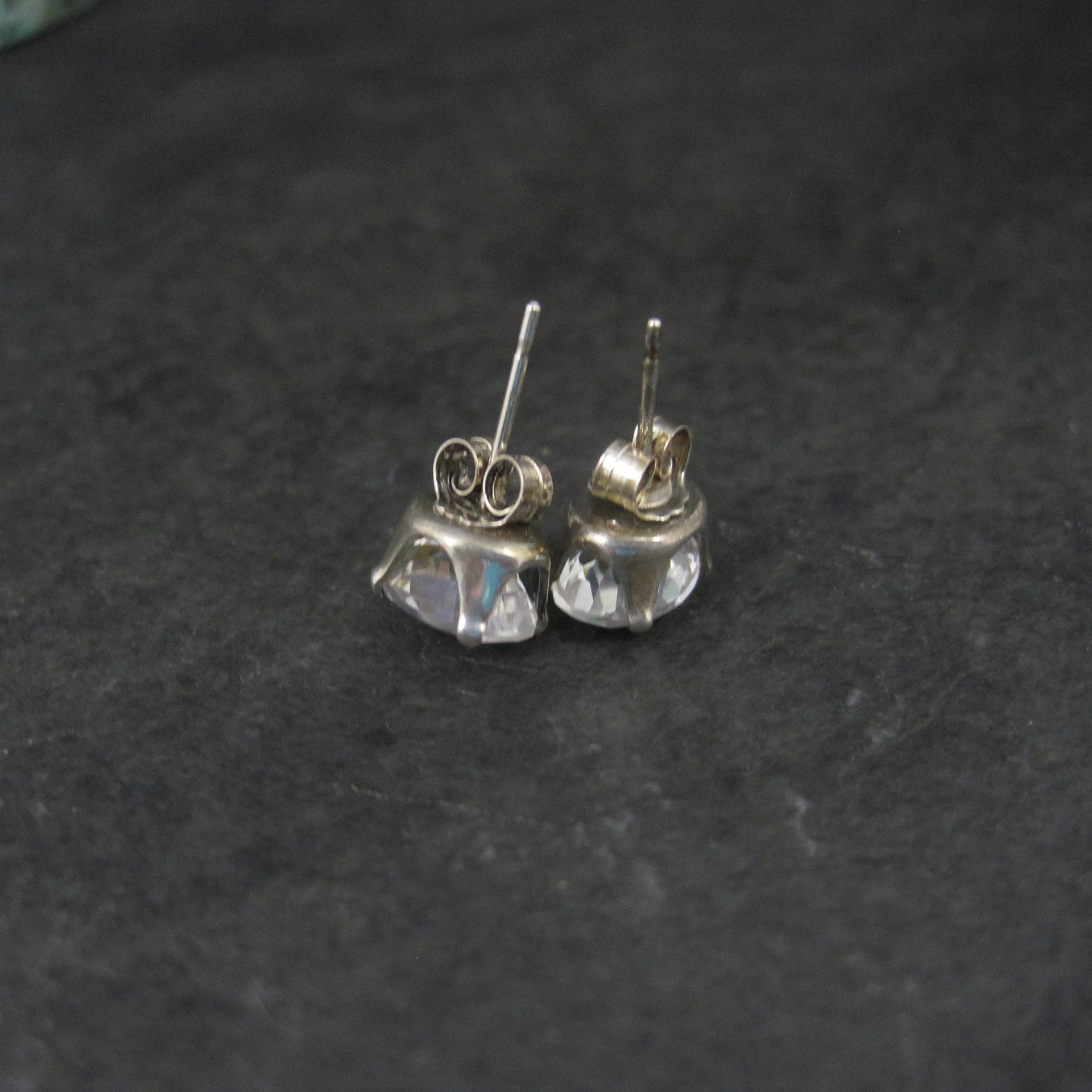 Vintage Sterling Mystic Topaz Stud Earrings