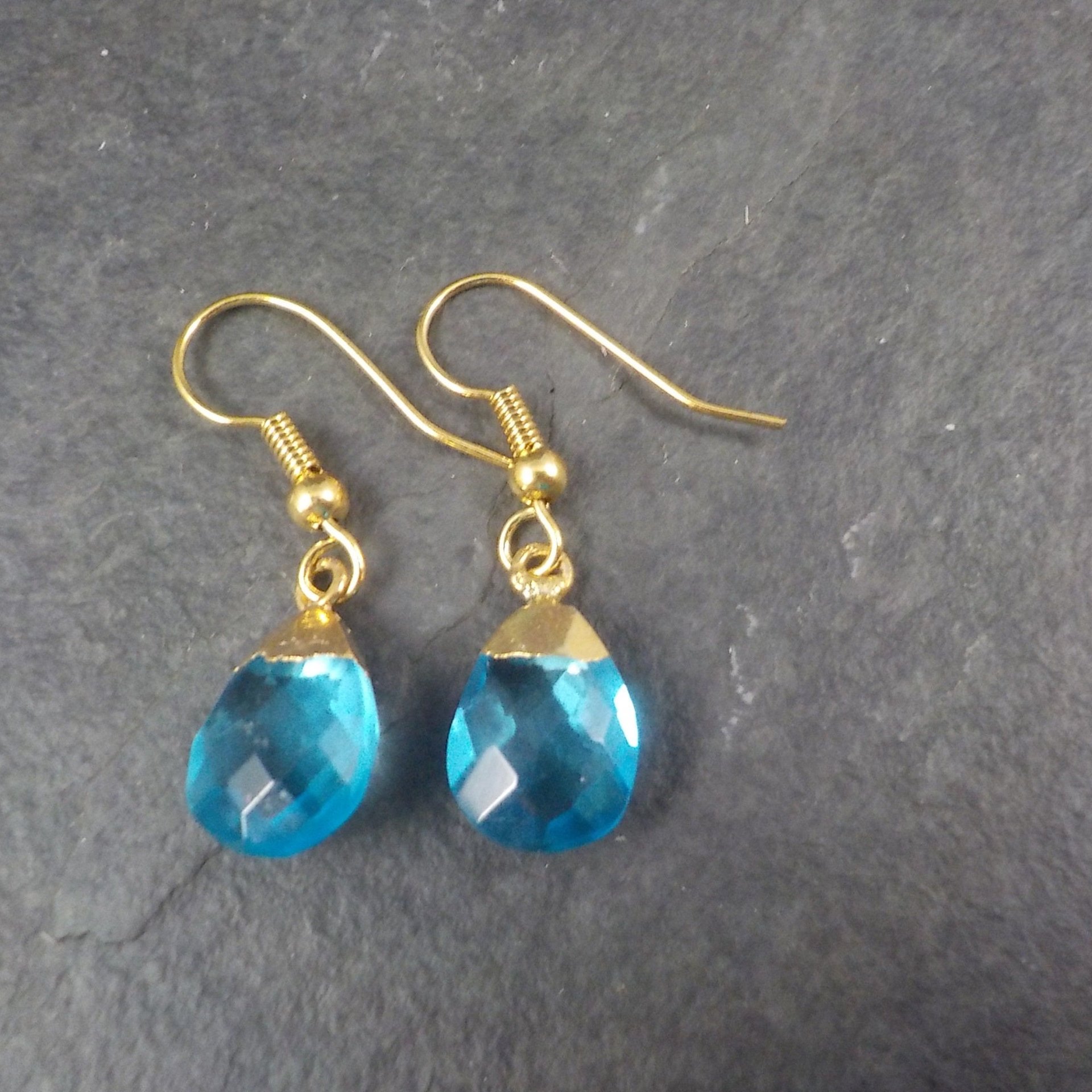 Blue Crystal Briolette Earrings
