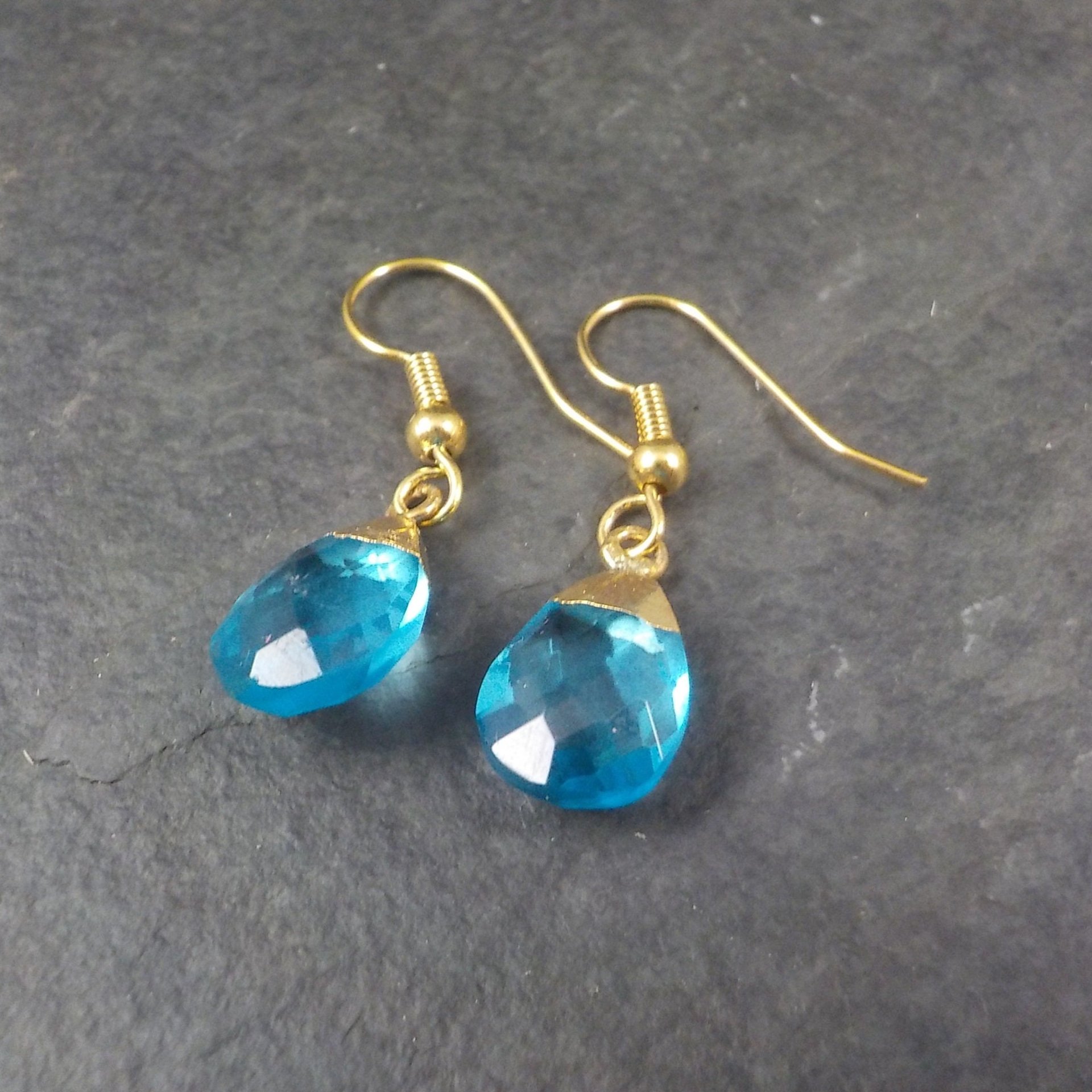 Blue Crystal Briolette Earrings