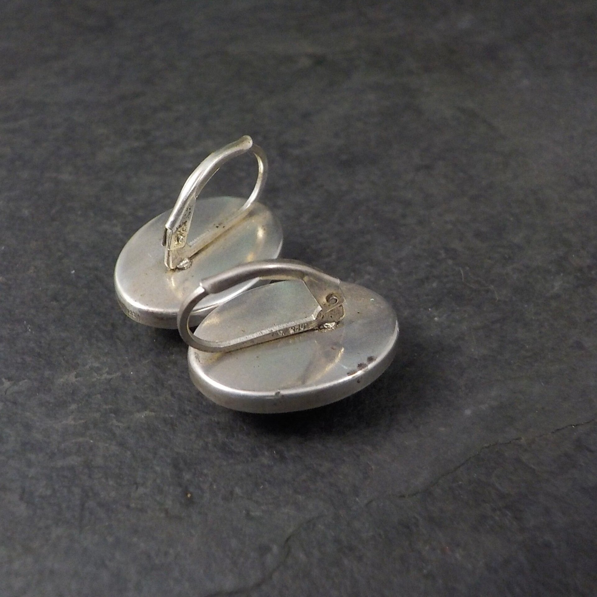 Vintage Sterling Athens Greece Leverback Earrings