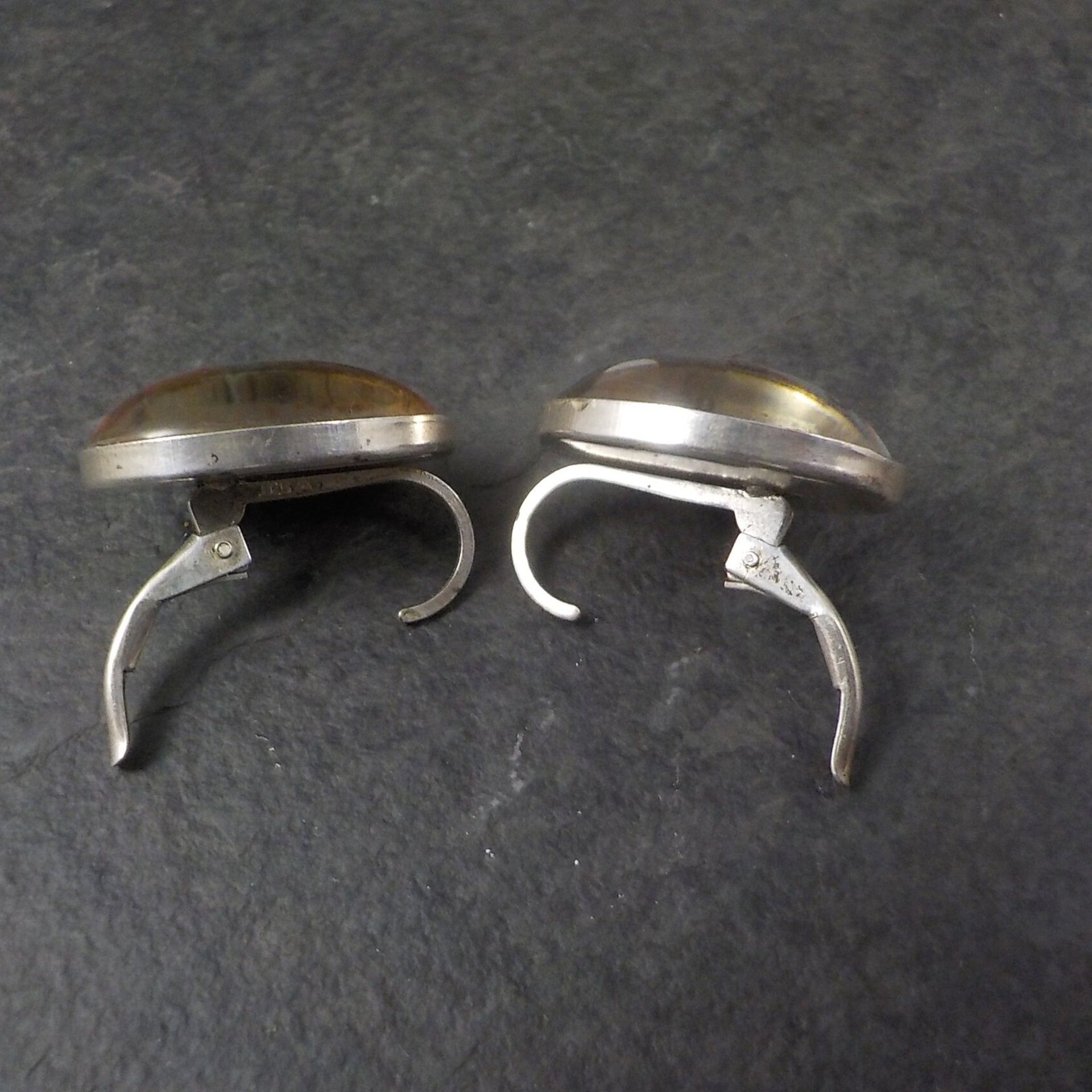 Vintage Sterling Athens Greece Leverback Earrings