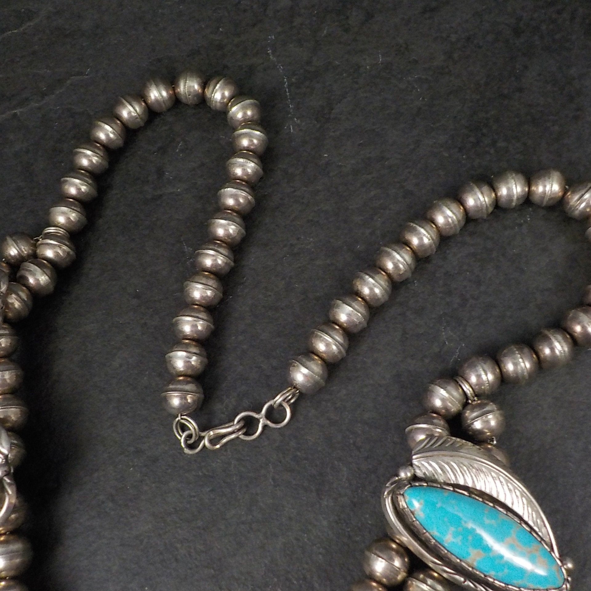 Vintage Navajo Turquoise Necklace Fred Guerro Sterling Silver