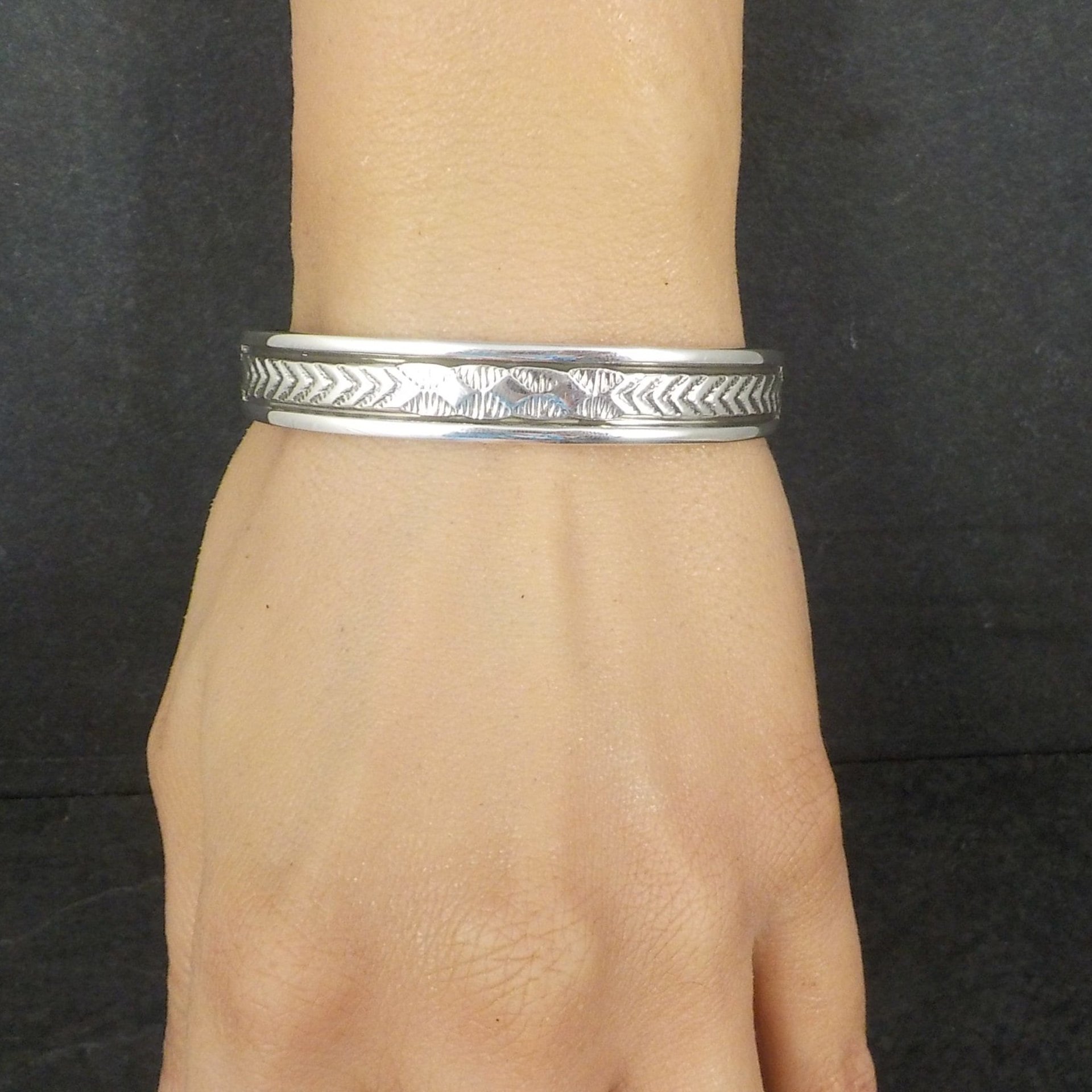 Vintage Southwestern Sterling Cuff Bracelet 6 Inches Bruce Morgan