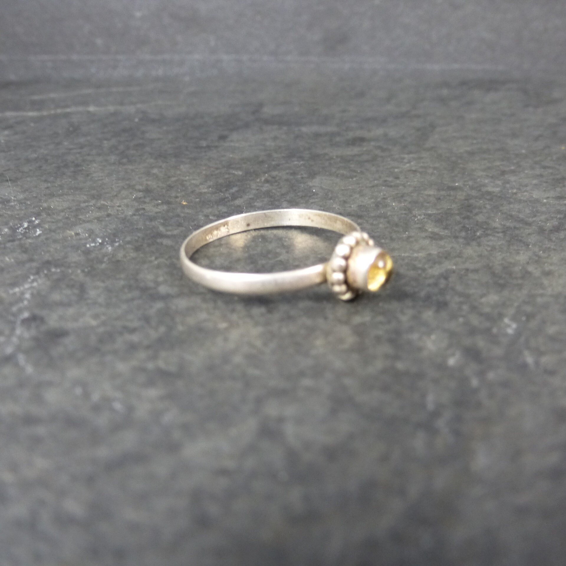 Simple Sterling Citrine Ring Size 8