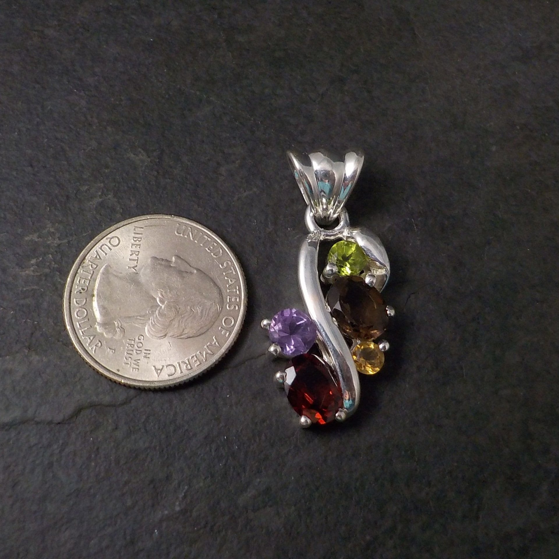 Vintage Sterling Silver Gemstone Pendant