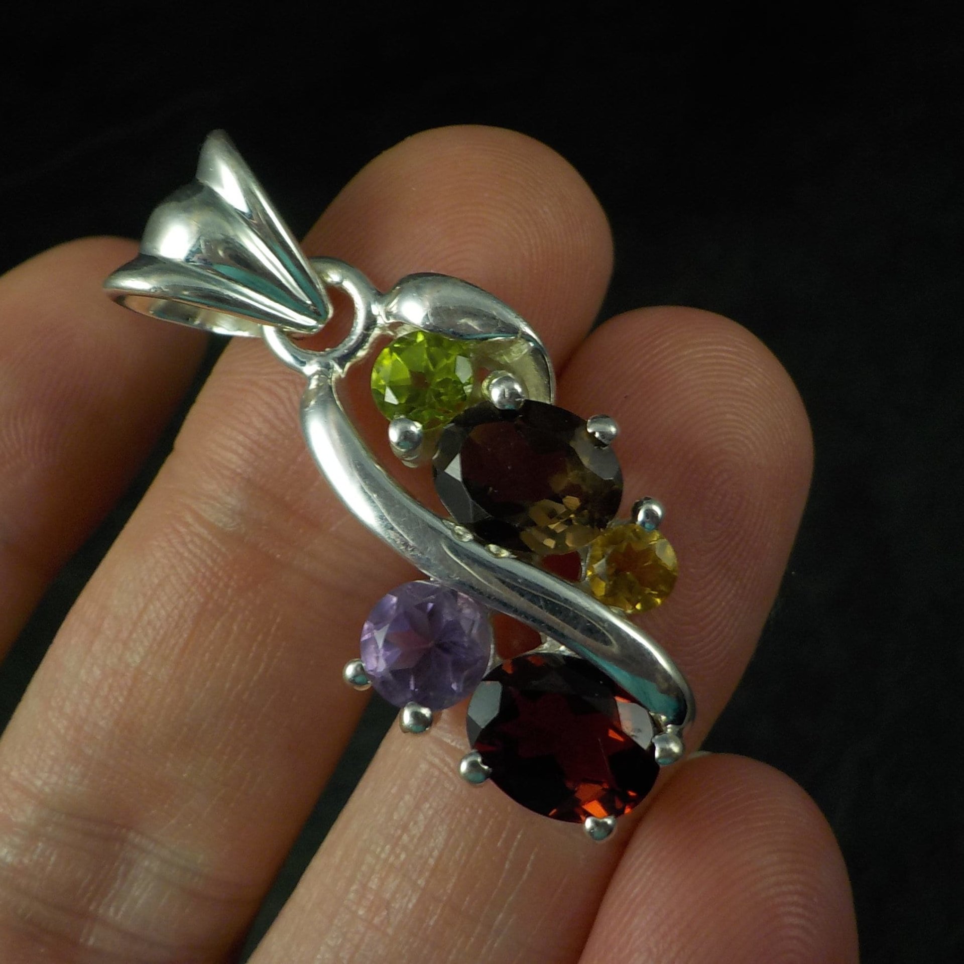 Vintage Sterling Silver Gemstone Pendant