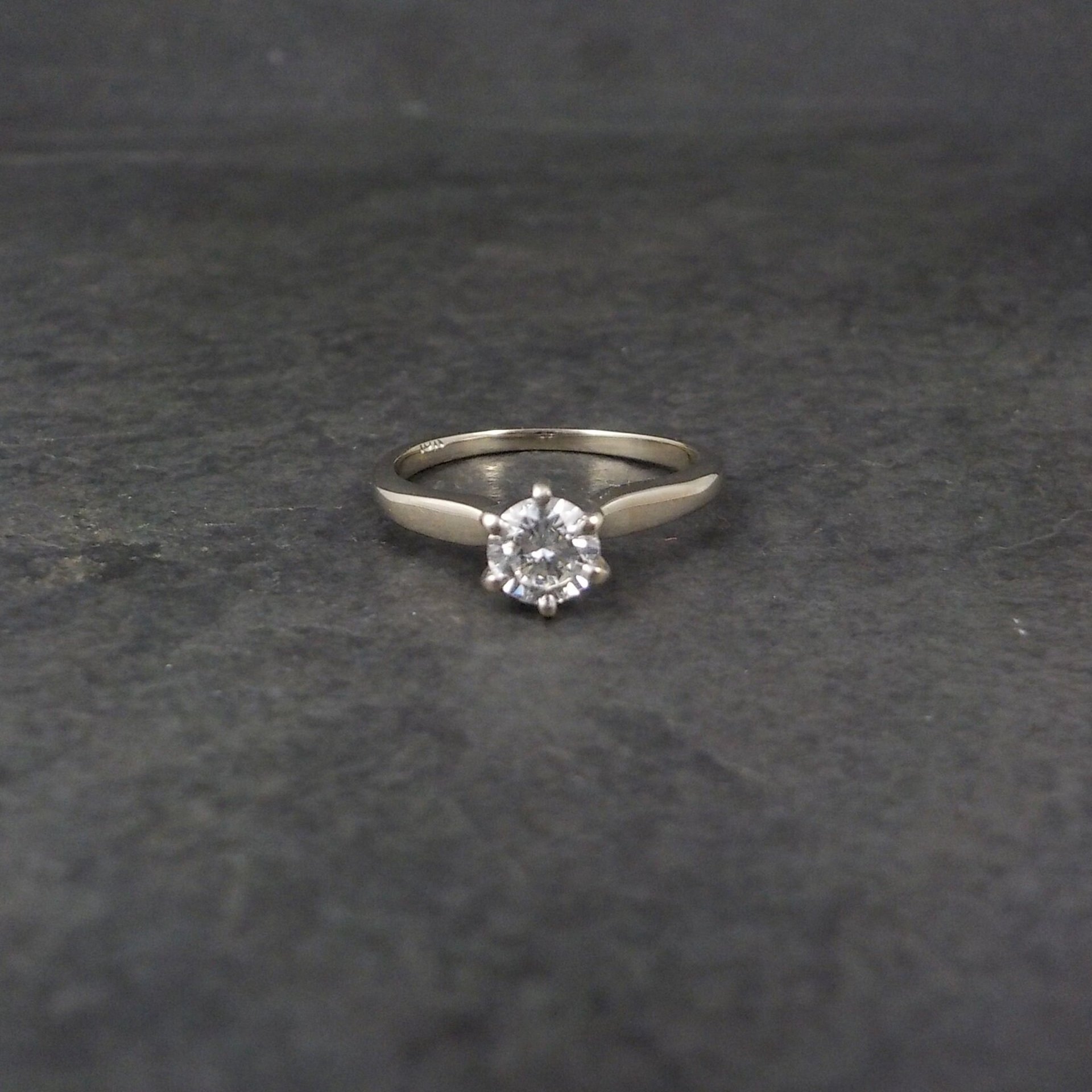 Vintage 18K .33 Carat Diamond Engagement Ring Size 4