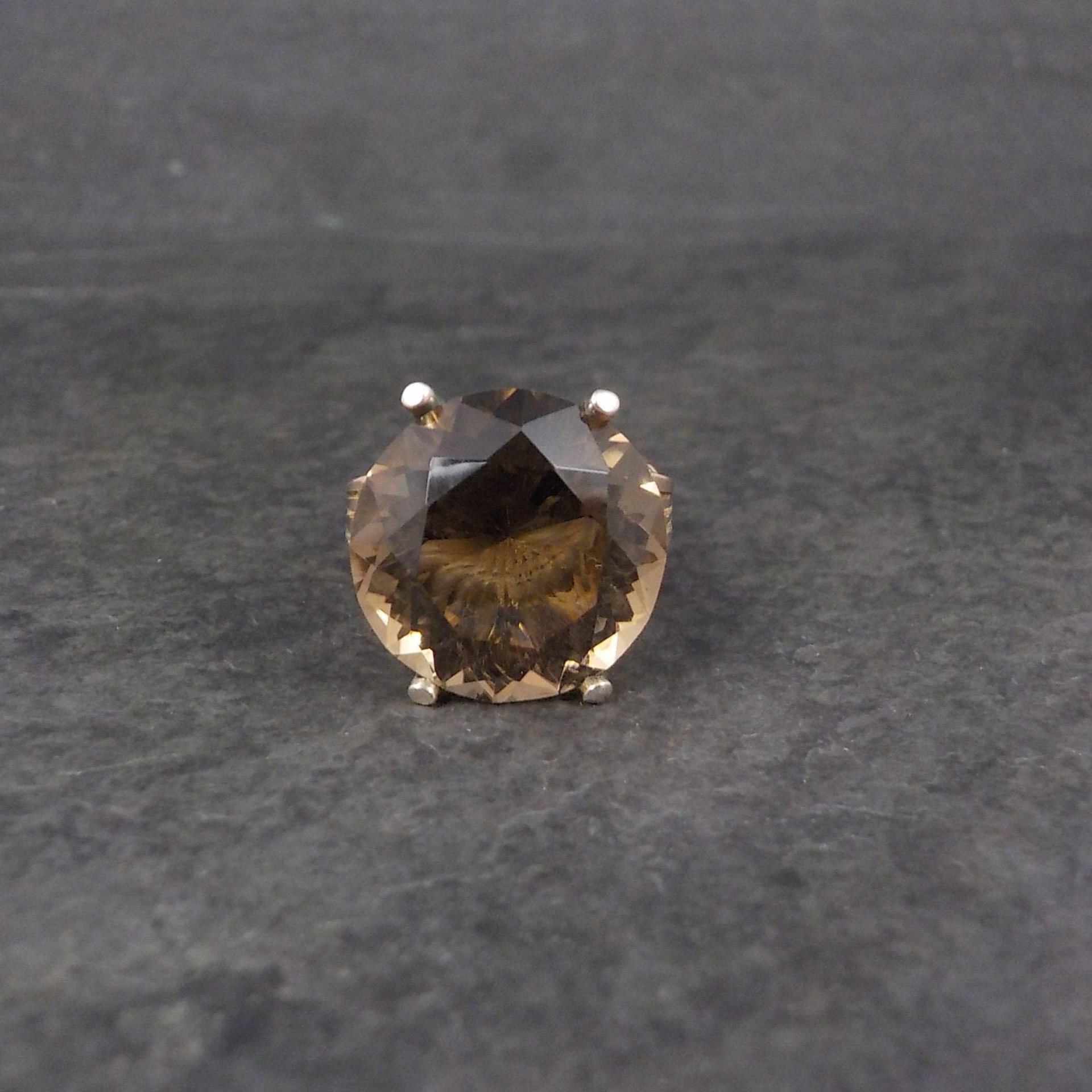 Large Antique 14K Smoky Quartz Ring Size 7