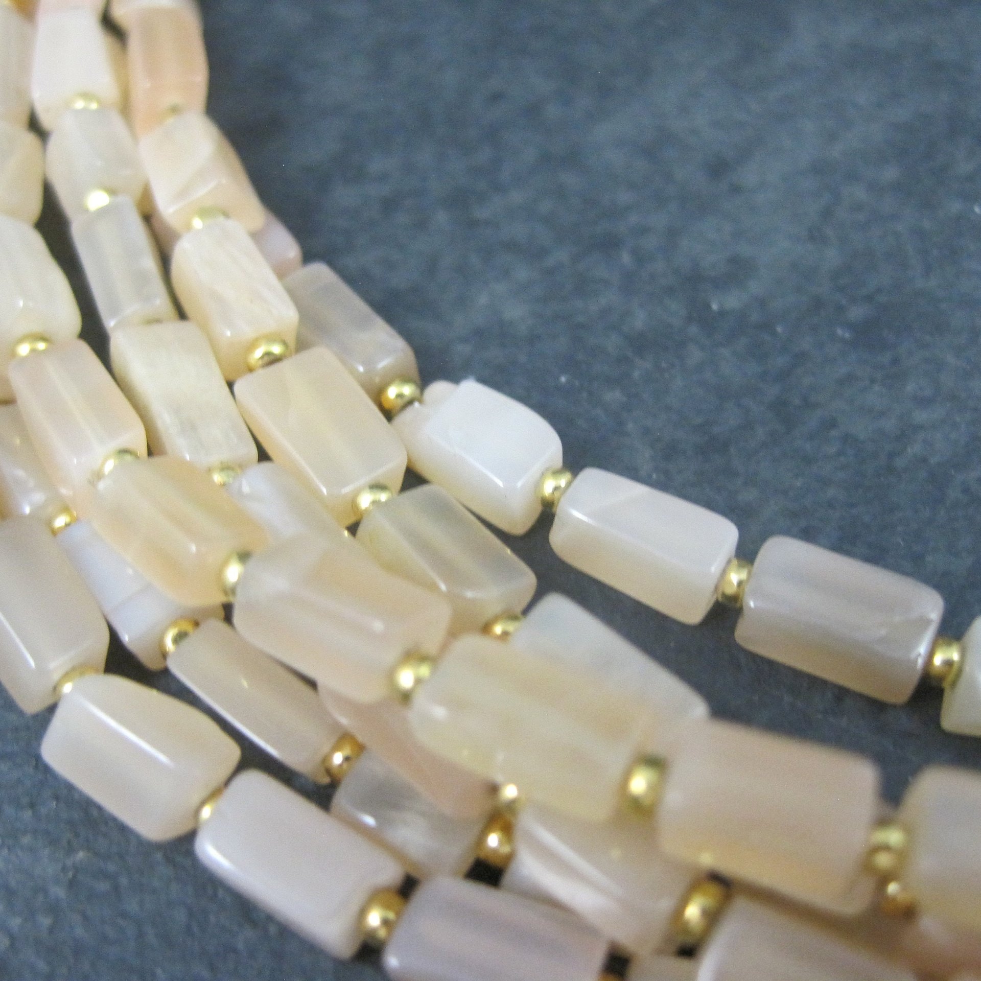 Vintage 6 Strand Peach Moonstone Necklace