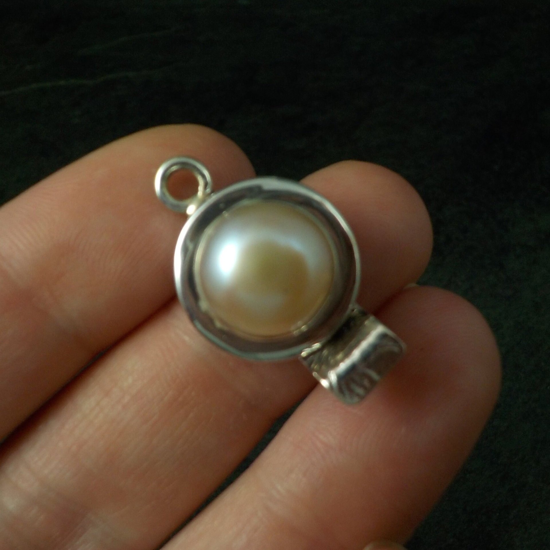 Sterling Silver Mabe Pearl Box Clasp