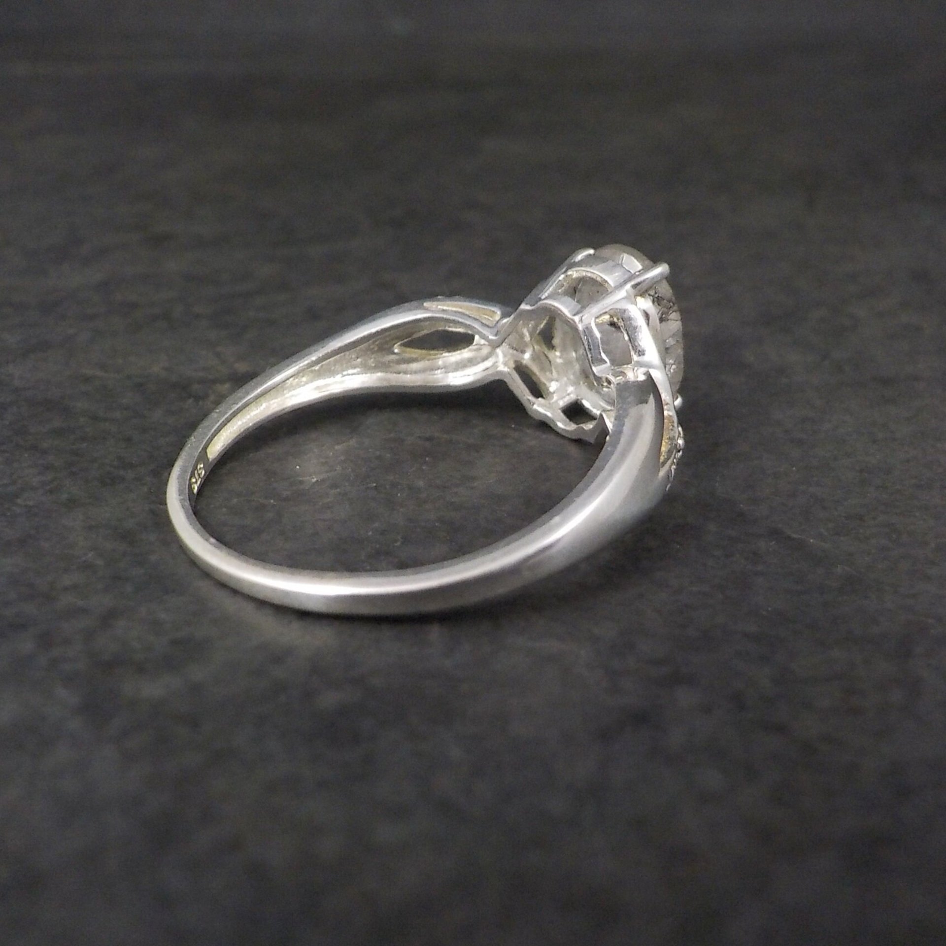 Sterling Faceted Rutilated Quartz Ring Size 9