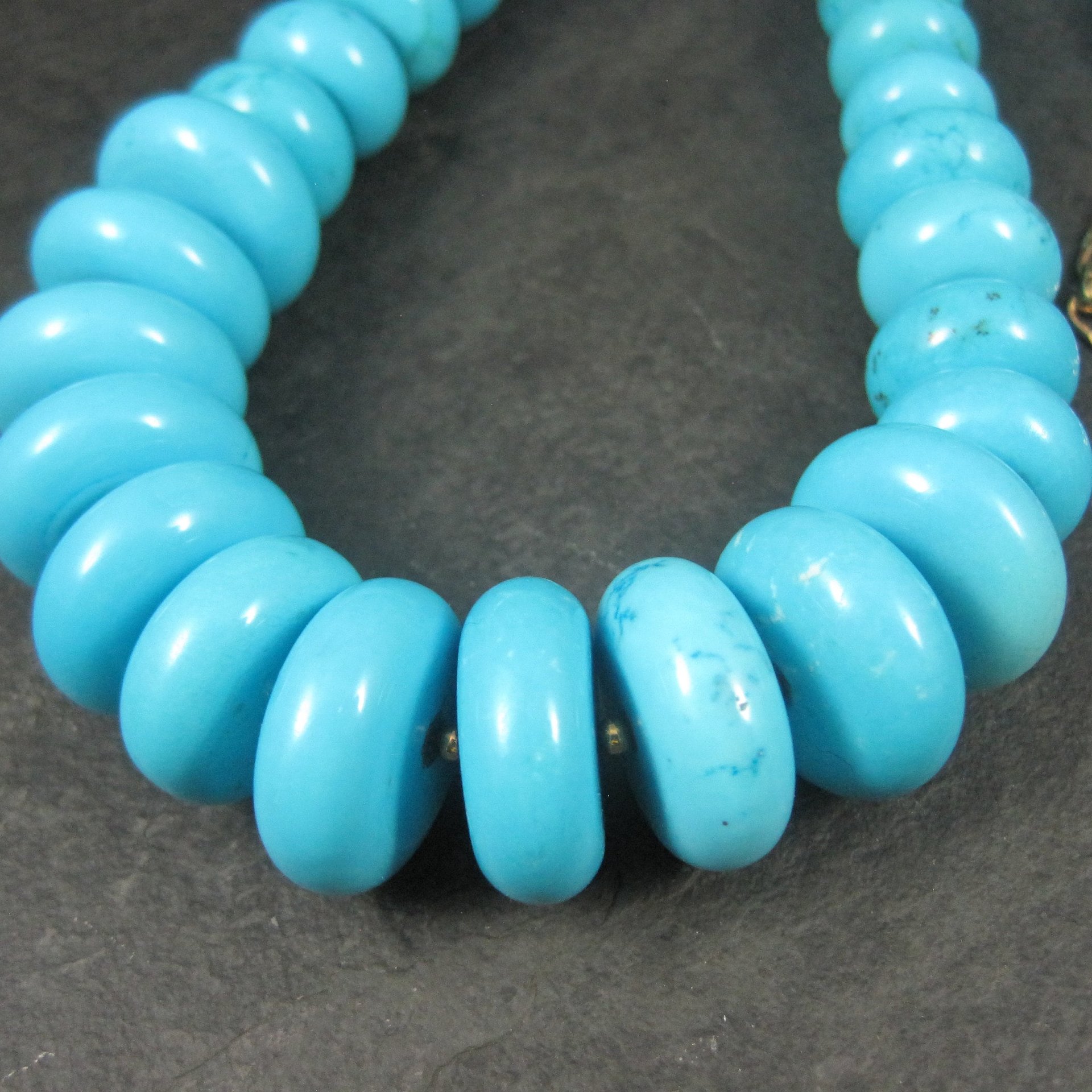 Heavy Vintage Turquoise Howlite Necklace