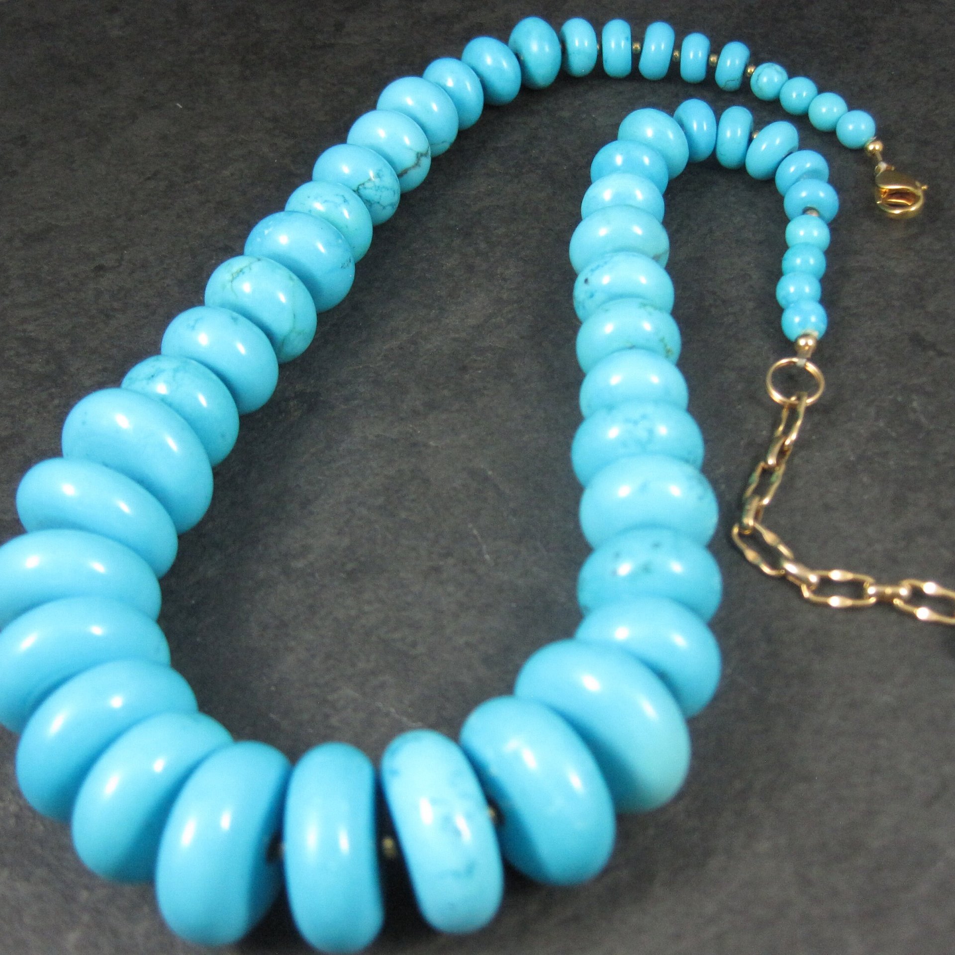 Heavy Vintage Turquoise Howlite Necklace