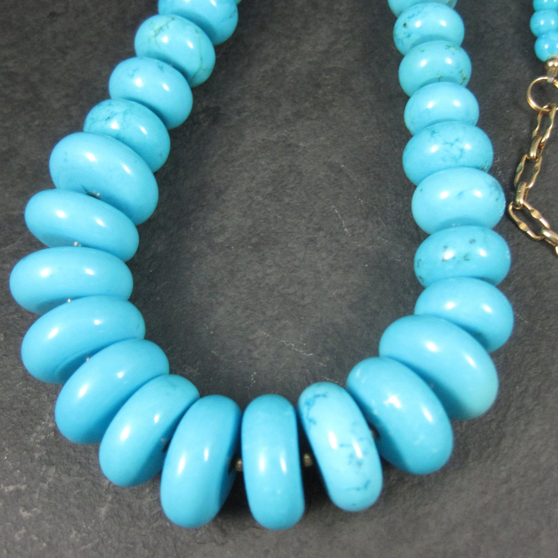 Heavy Vintage Turquoise Howlite Necklace