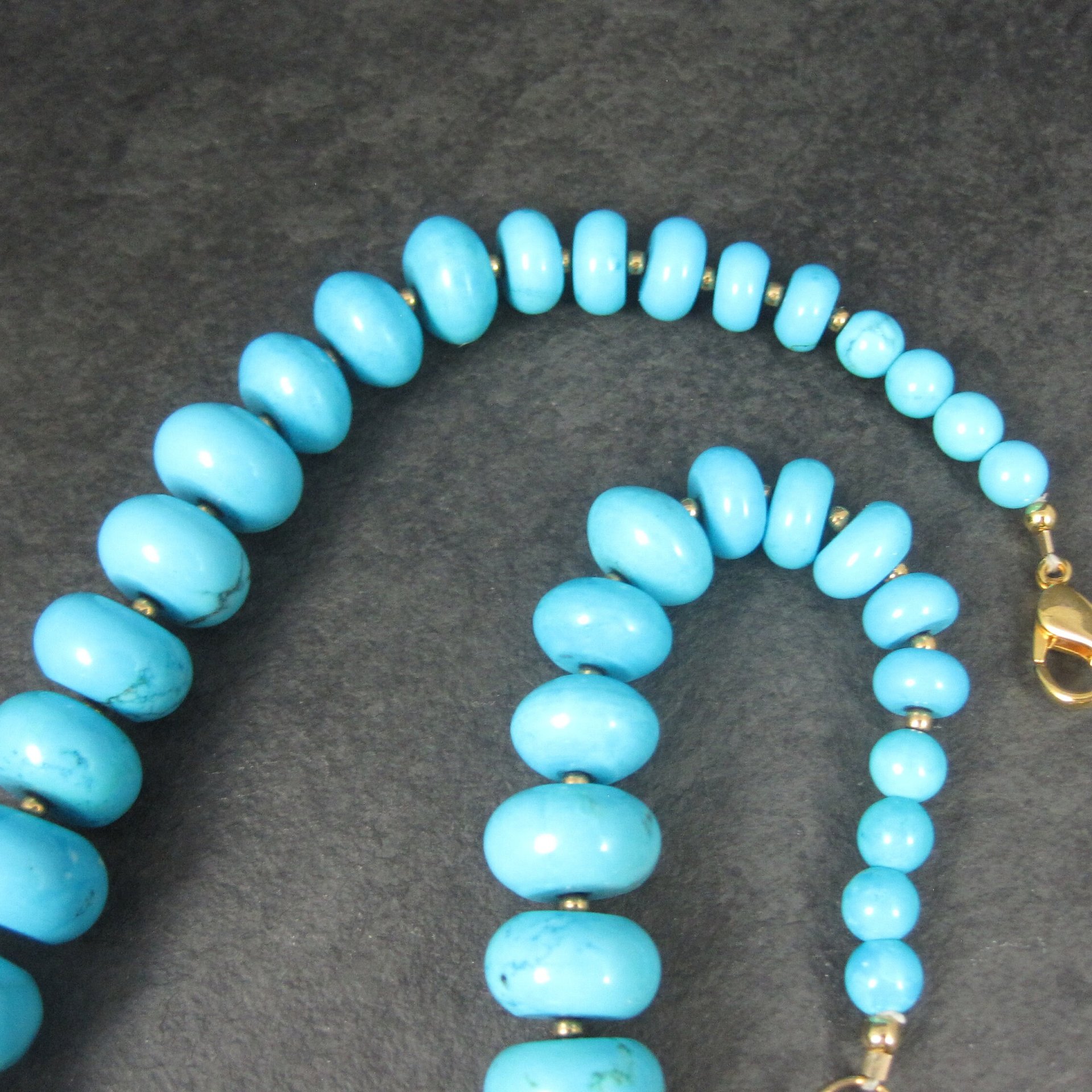 Heavy Vintage Turquoise Howlite Necklace