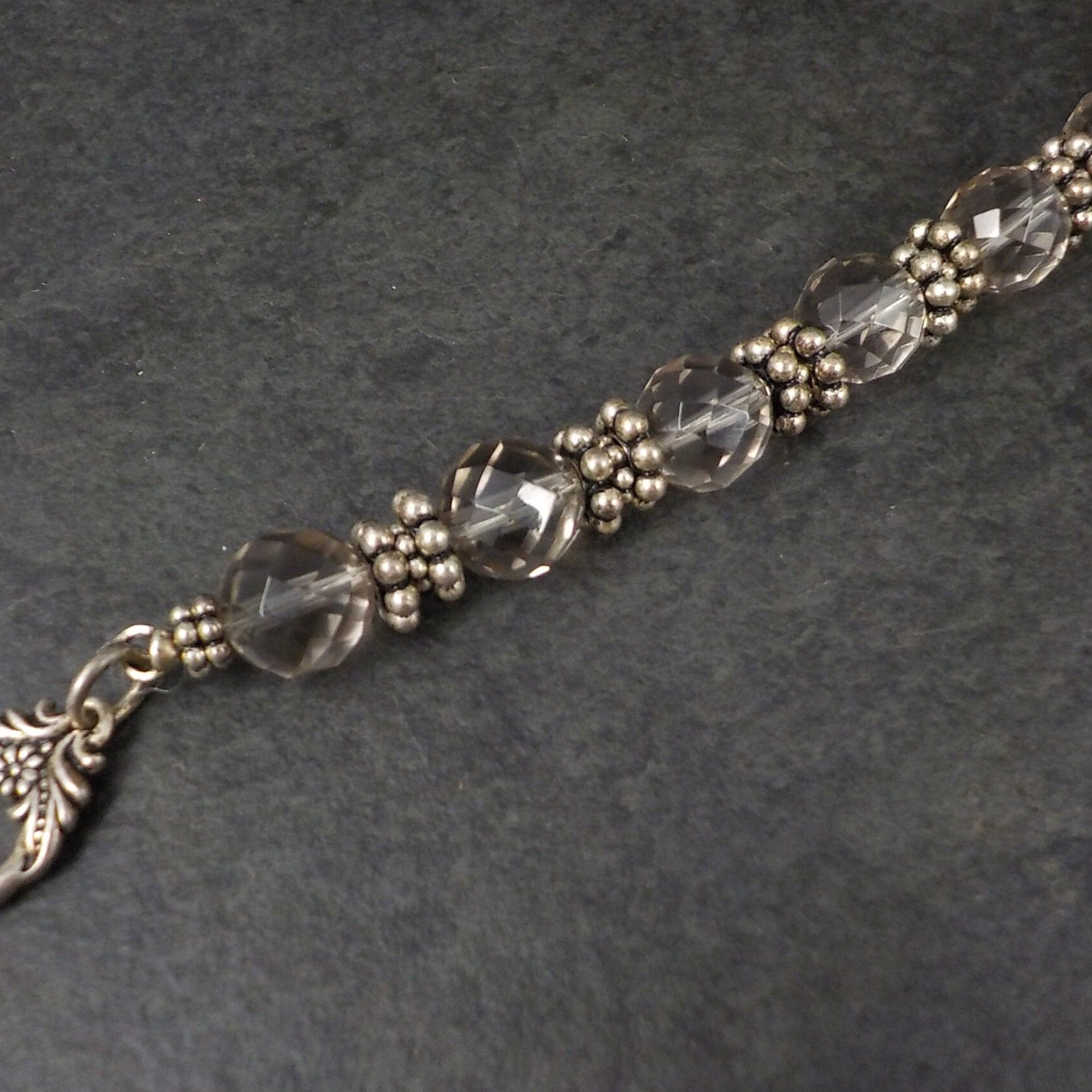 Vintage Sterling Quartz Toggle Bracelet 8.25 Inches