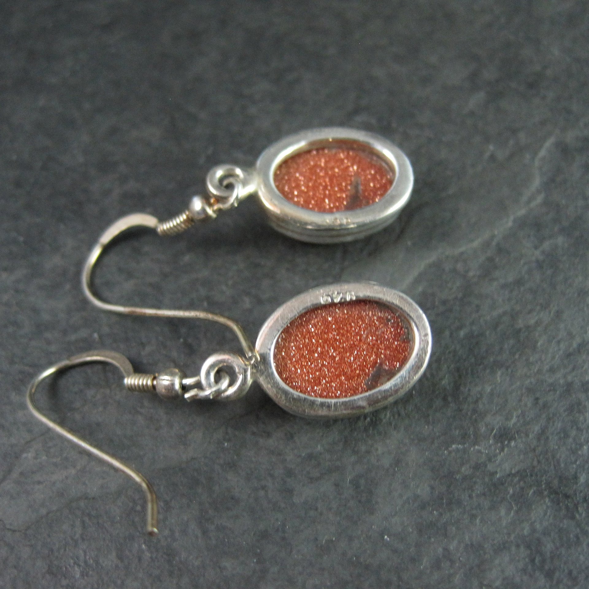 Estate Sterling Goldstone Earrings
