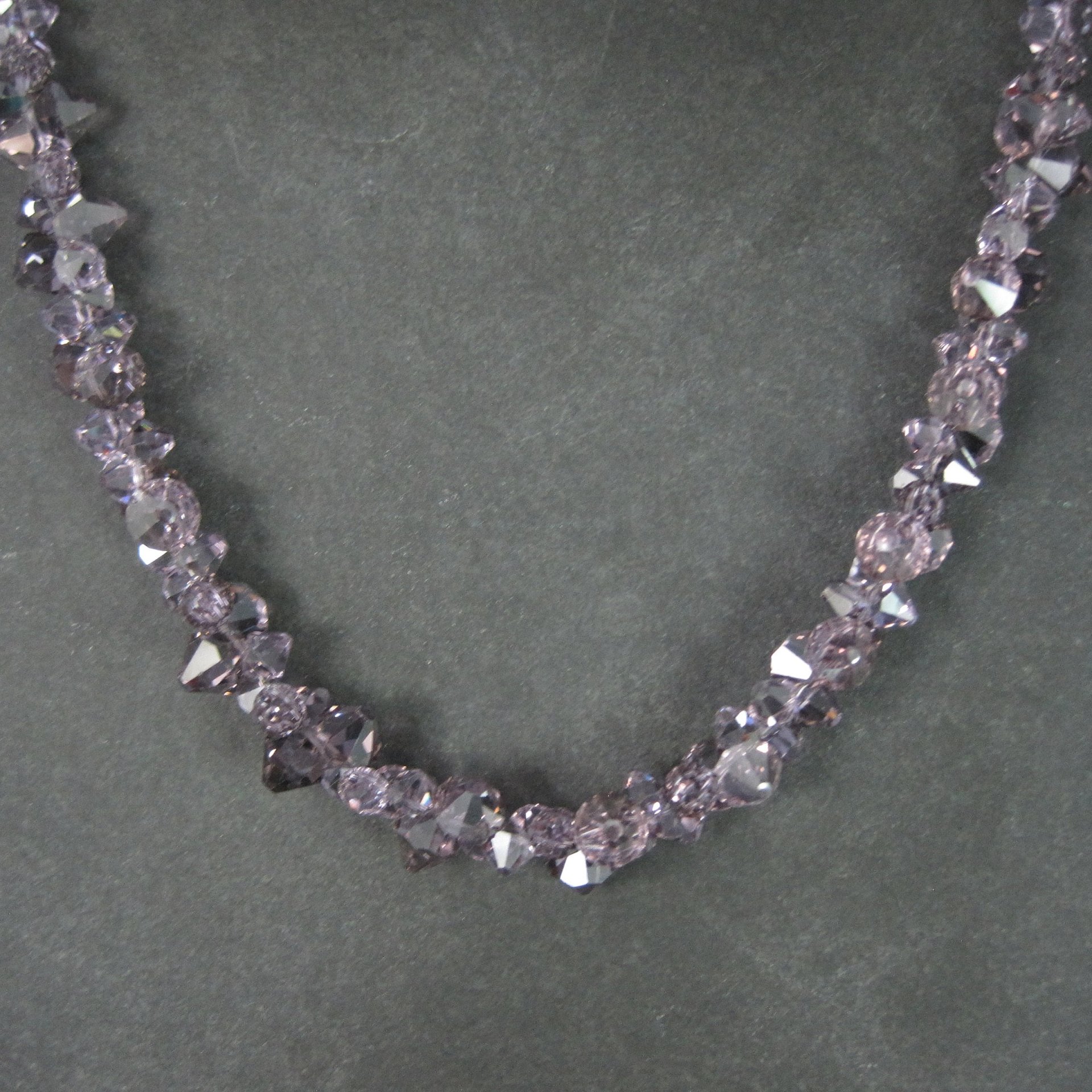 Purple Crystal Bead Necklace 17 Inches
