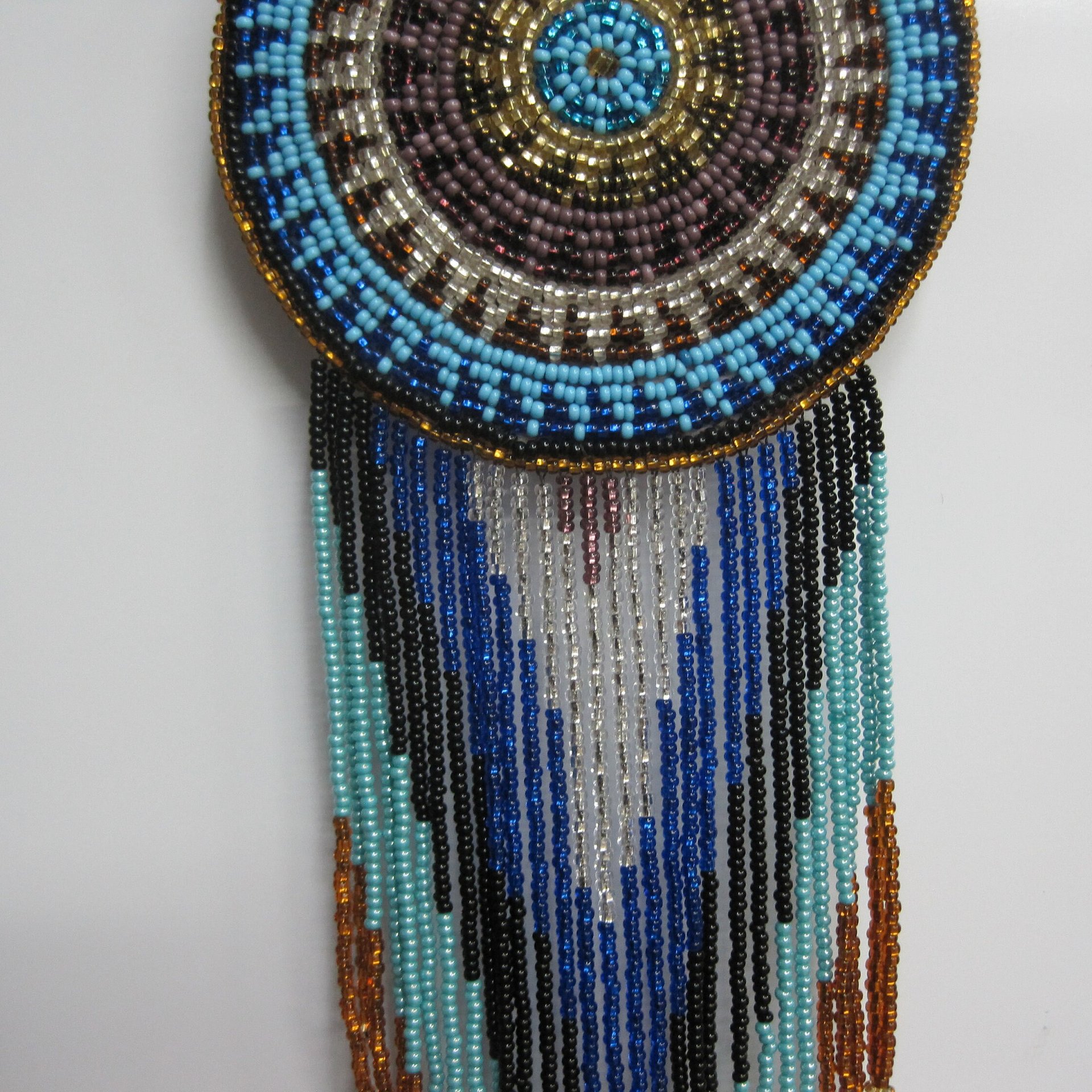 Huge Southwestern 13" Beaded Rosette Hair Clip Barrette Regalia