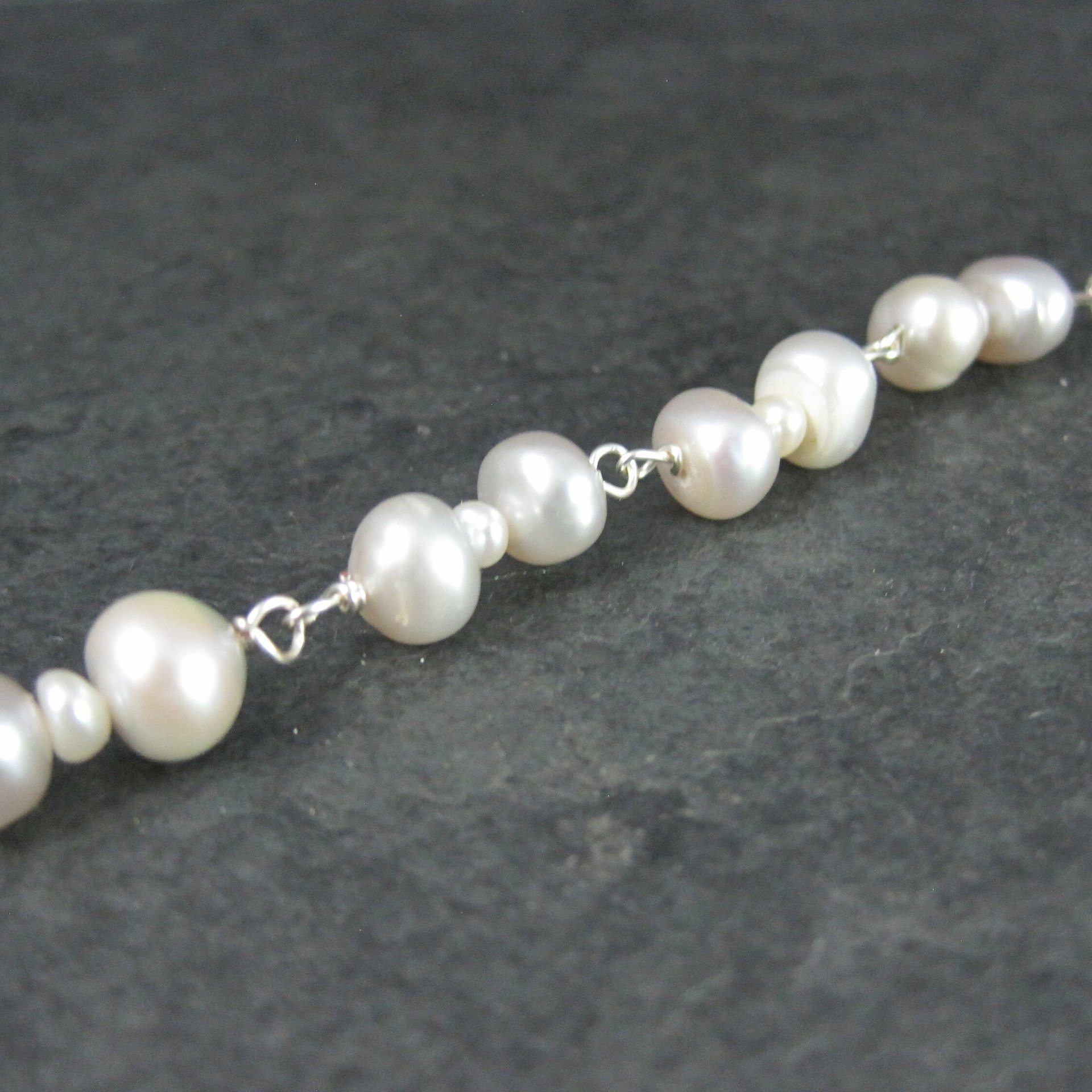 Estate Sterling Pearl Bracelet 7 Inches