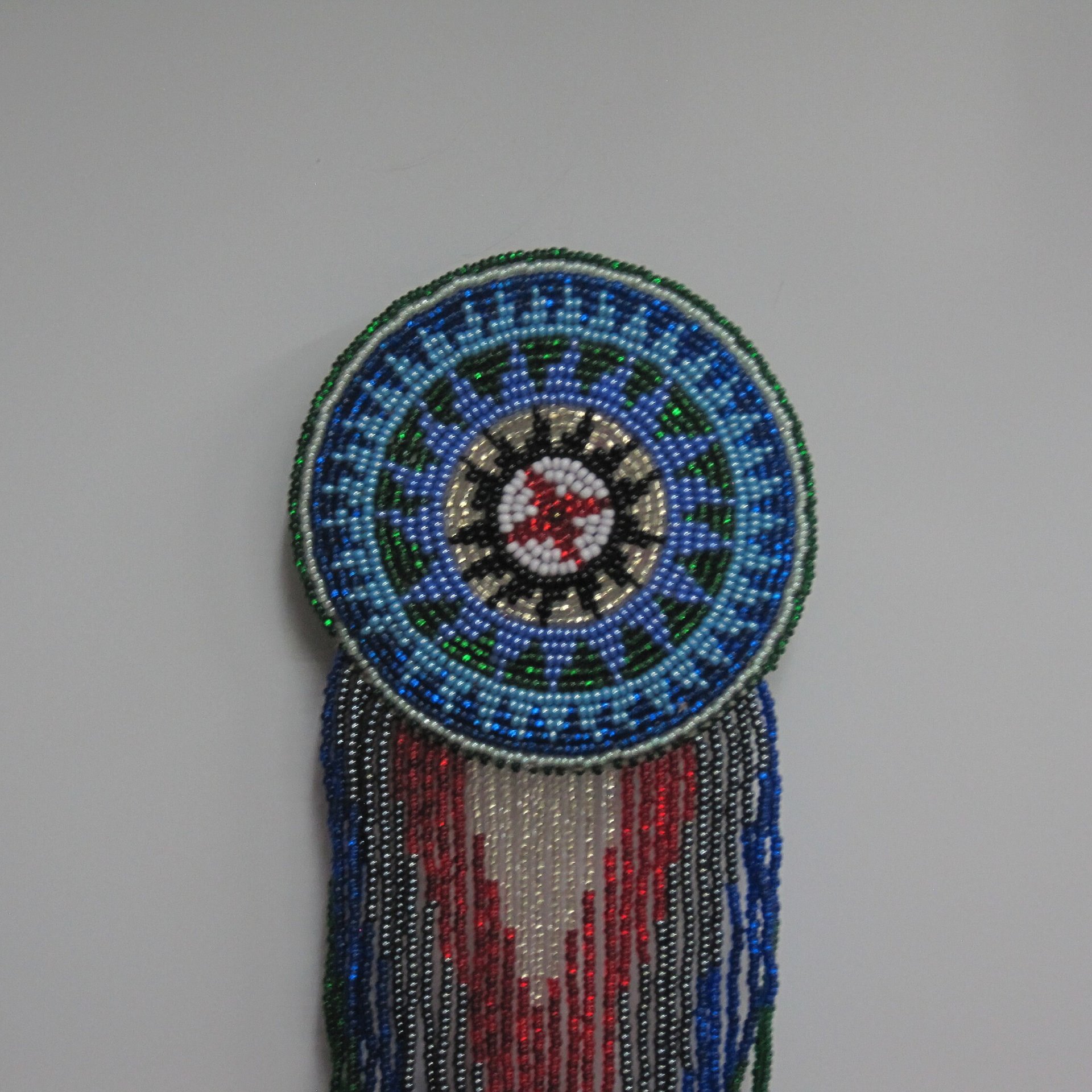 Huge Southwestern 13" Beaded Rosette Hair Clip Barrette Regalia
