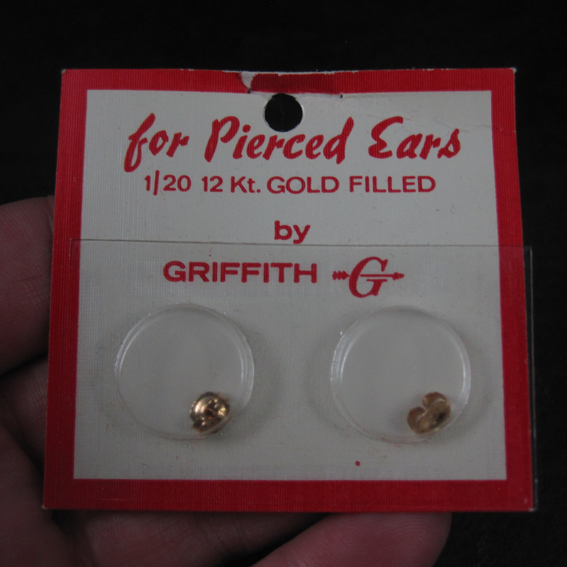Vintage 12K Gold Filled Butterfly Nuts By Griffith NOS