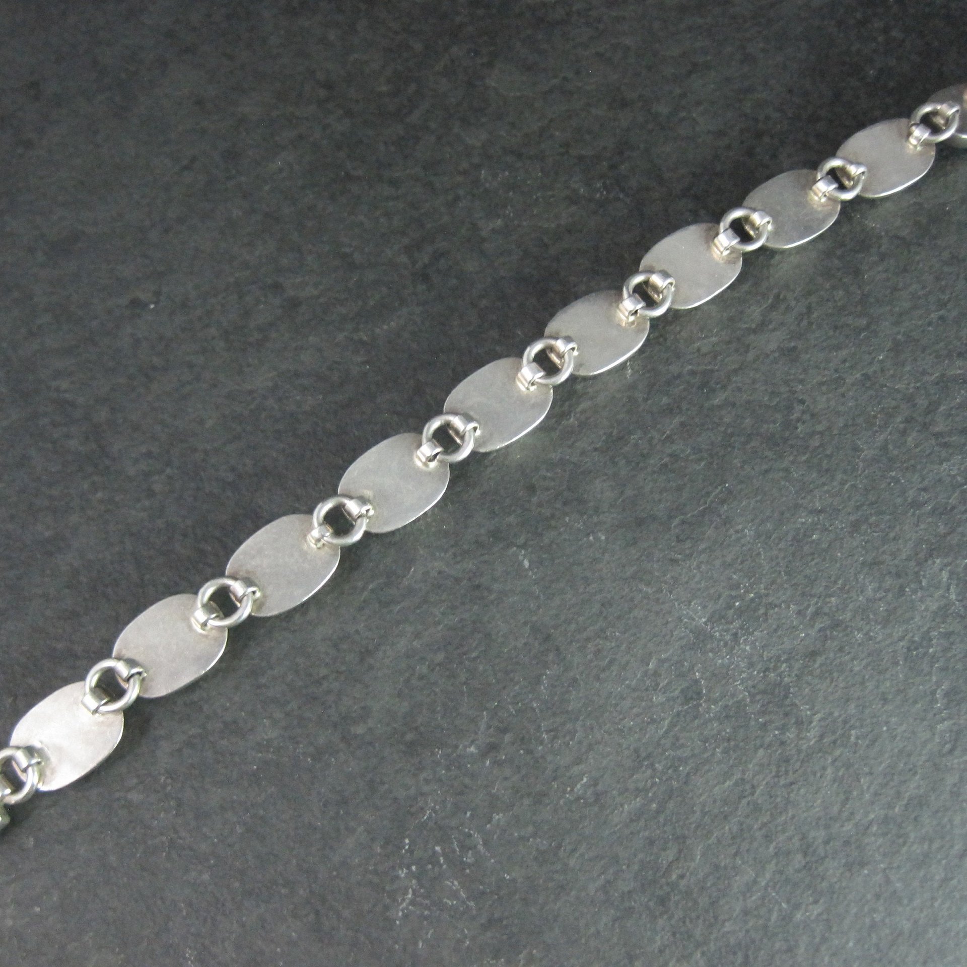 Mexican Sterling Faux Turquoise Bracelet 7.5 Inches