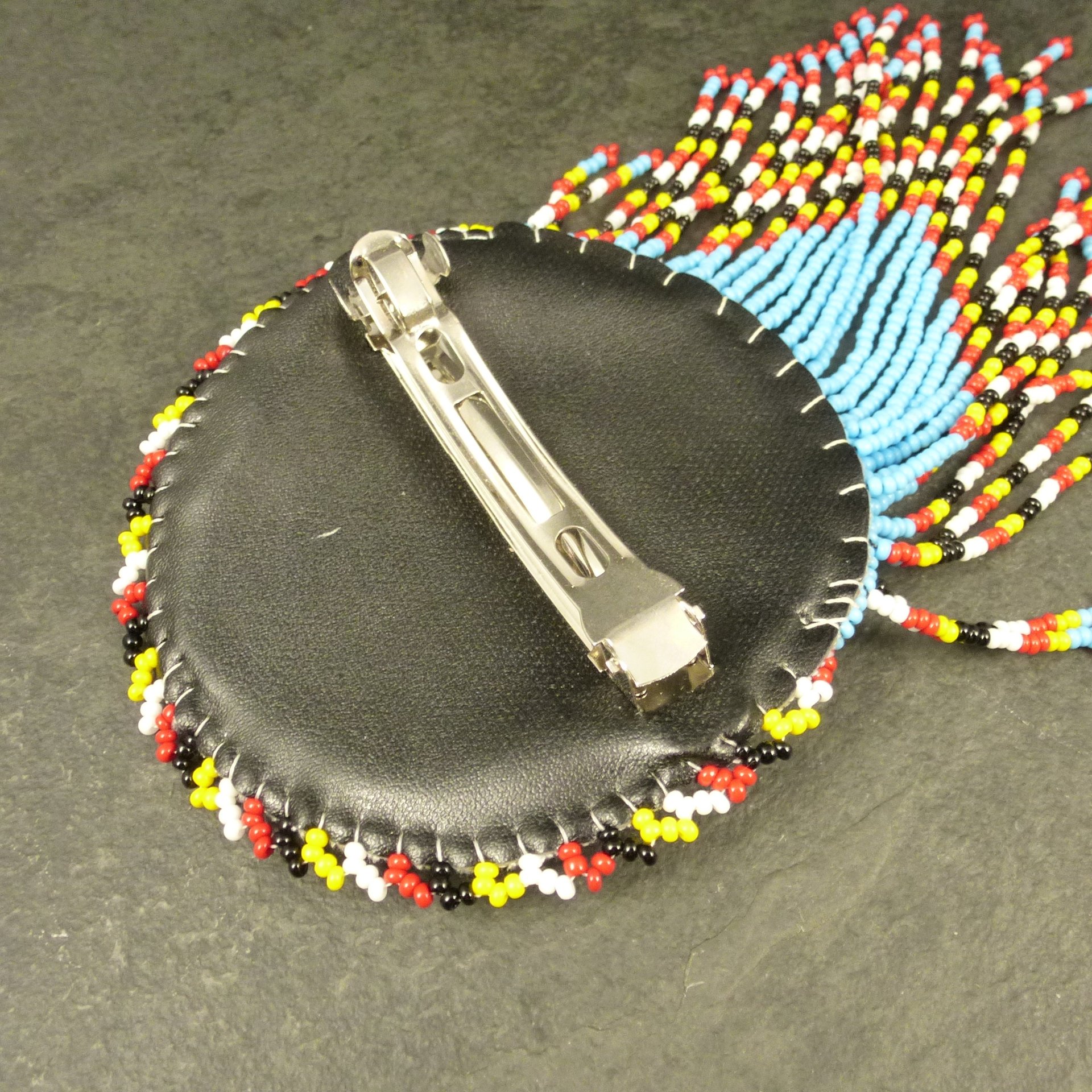 Beaded Turtle Hair Clip Barrette Regalia 7" Vintage Native Pow Wow