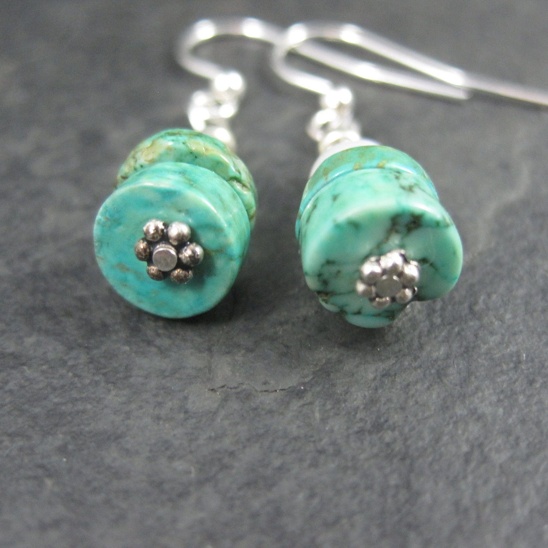 Simple Turquoise and Pearl Earrings